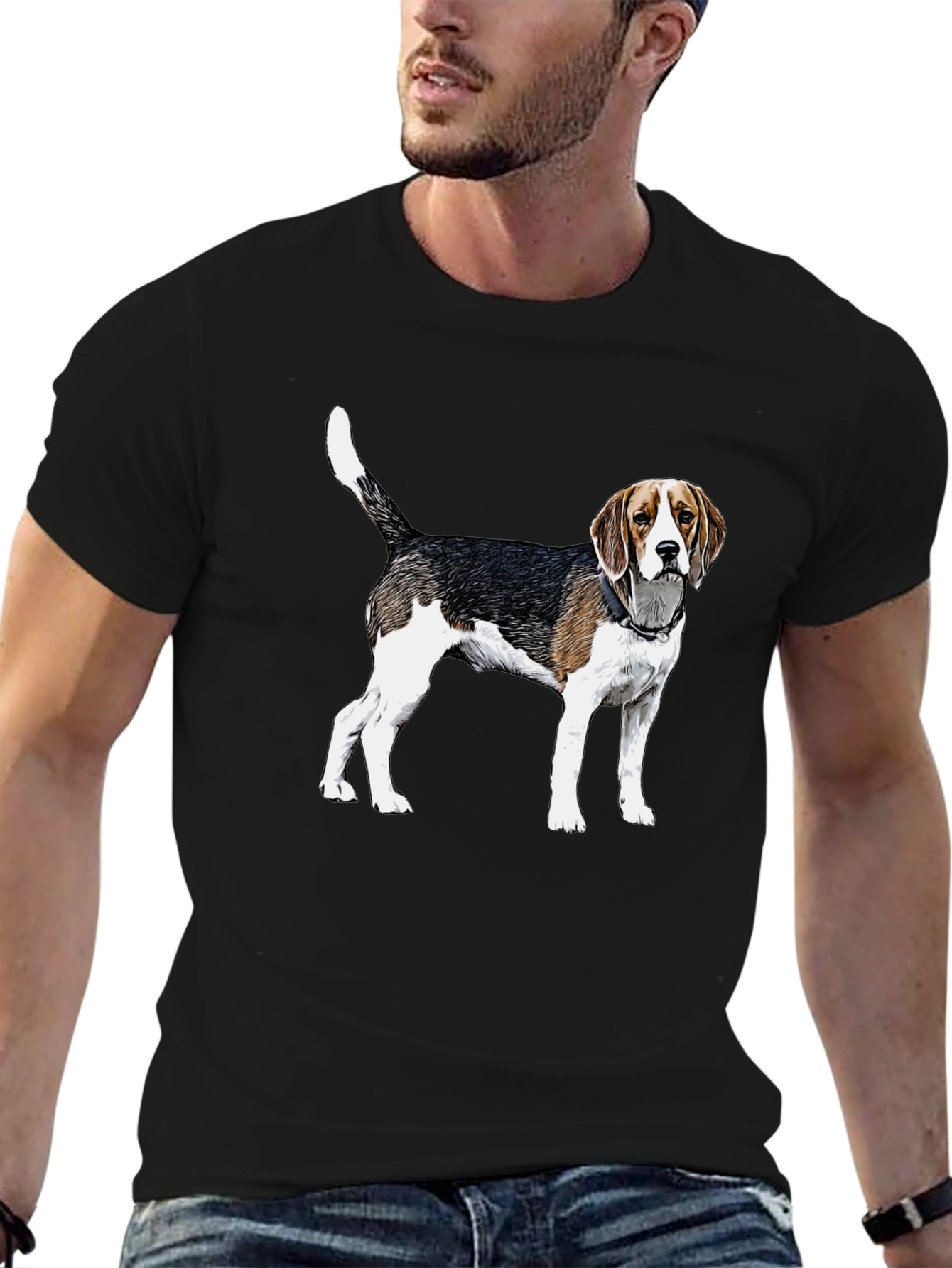 Beagle Dog Graphic Tee - Black Unisex T-Shirt