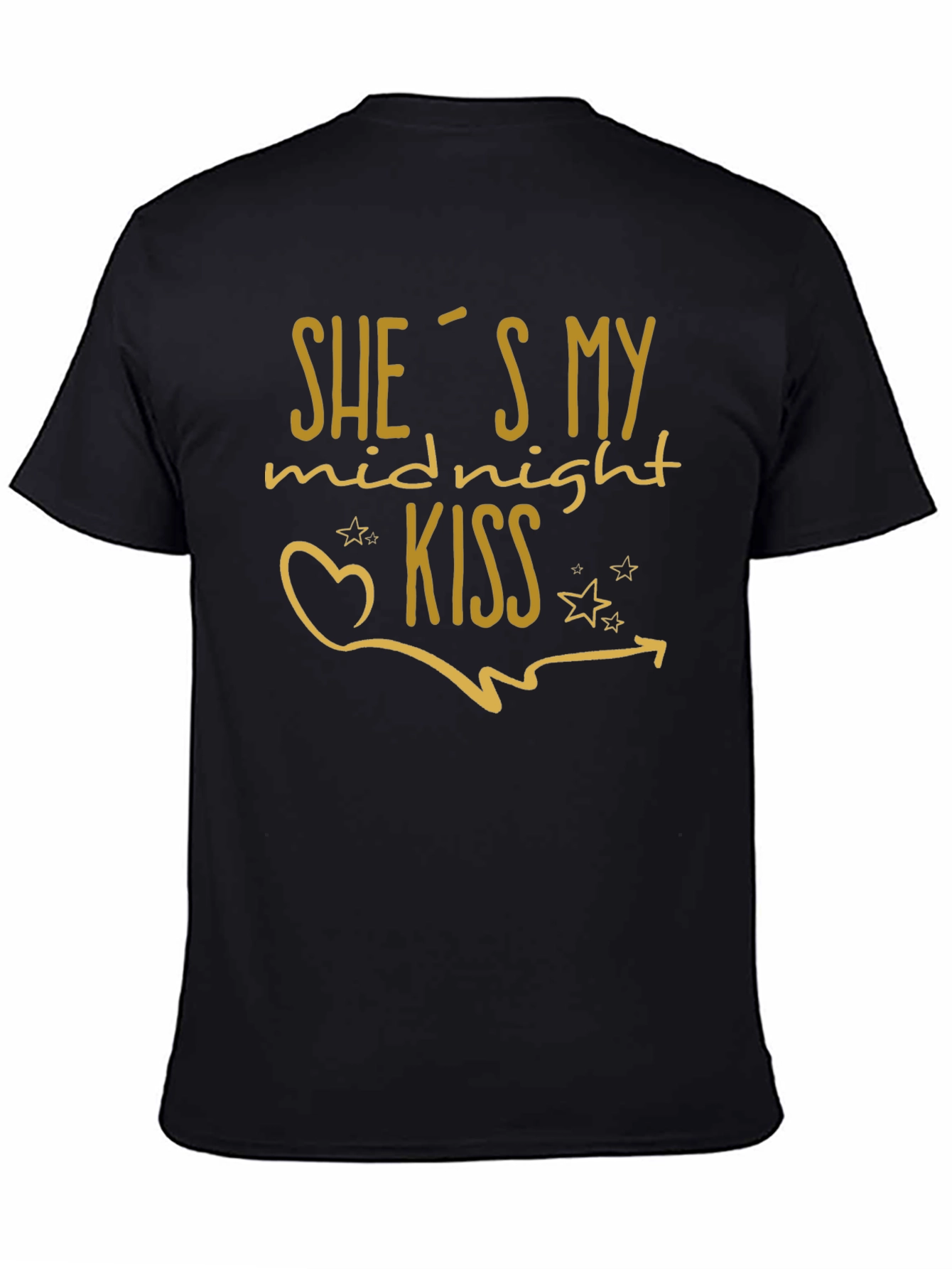 Midnight Kiss Graphic Tee - Black Crew Neck Shirt