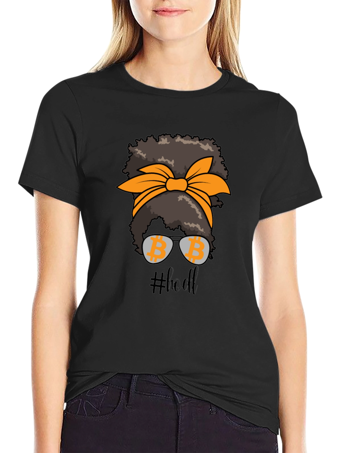 Bitcoin HODL Messy Bun T-Shirt