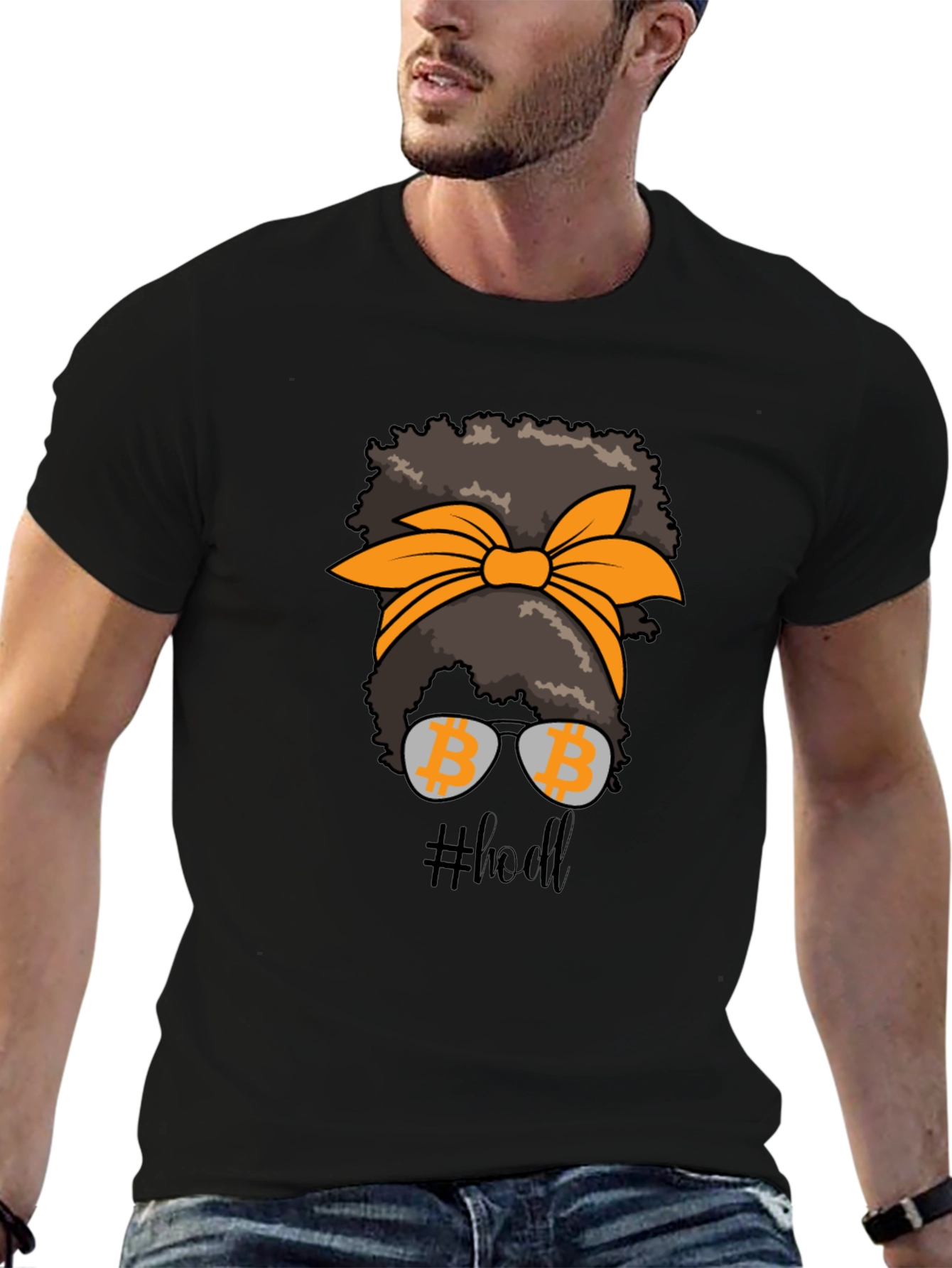 Bitcoin HODL Messy Bun T-Shirt