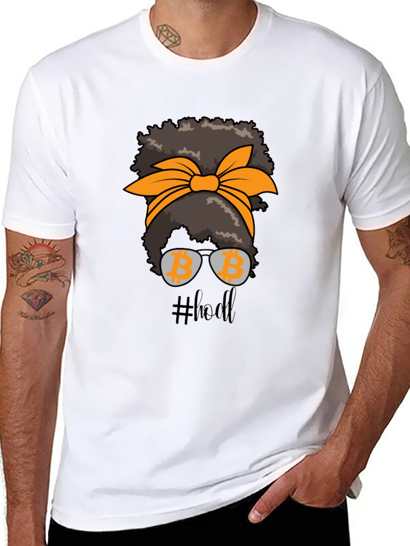 Bitcoin HODL Messy Bun T-Shirt