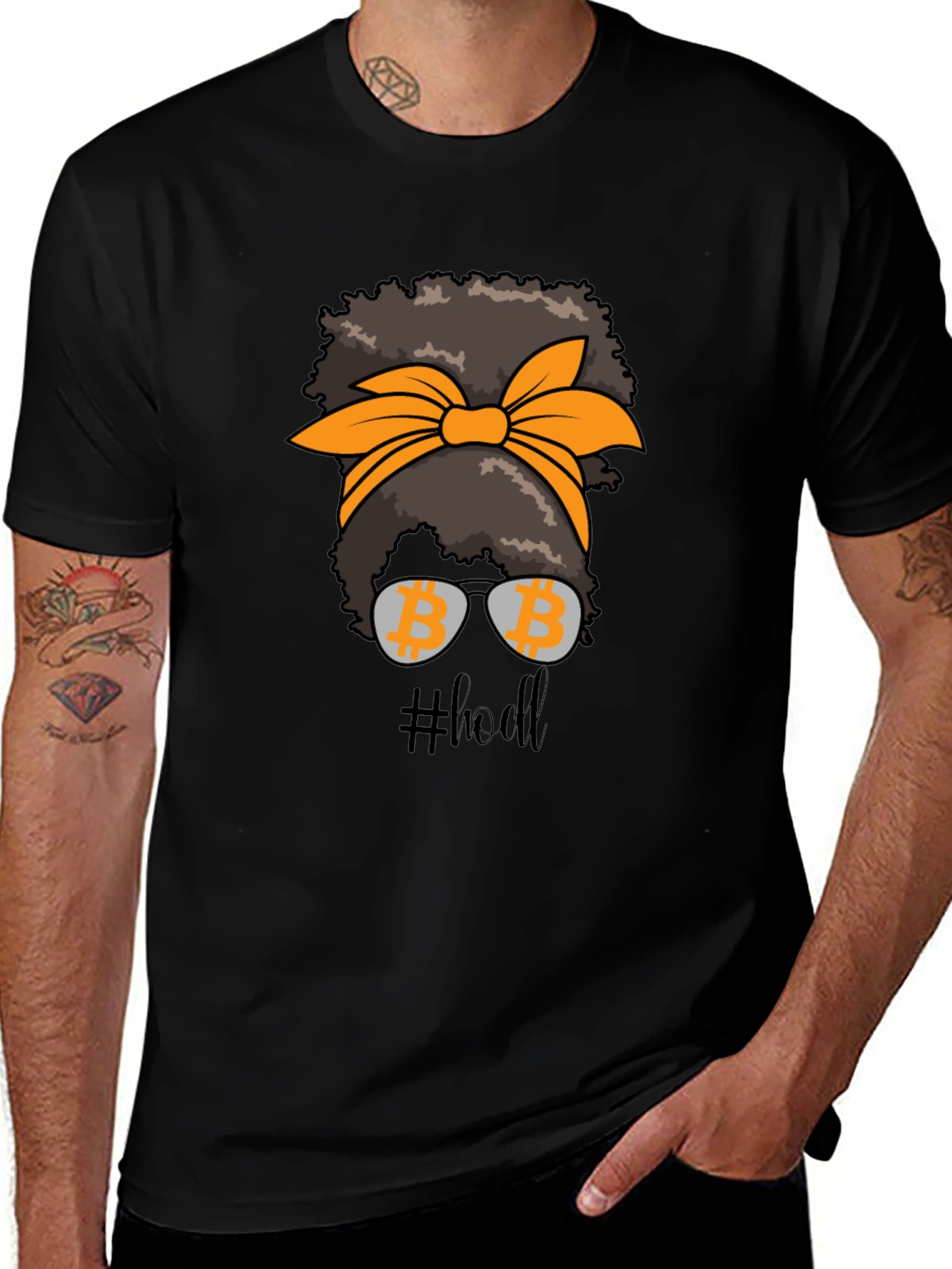Bitcoin HODL Messy Bun T-Shirt