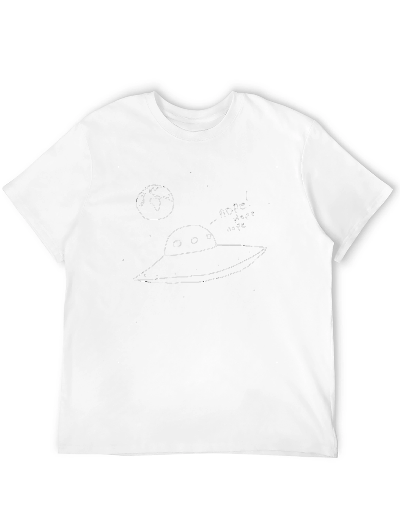 Cosmic Nope UFO T-Shirt - Black Cotton Blend