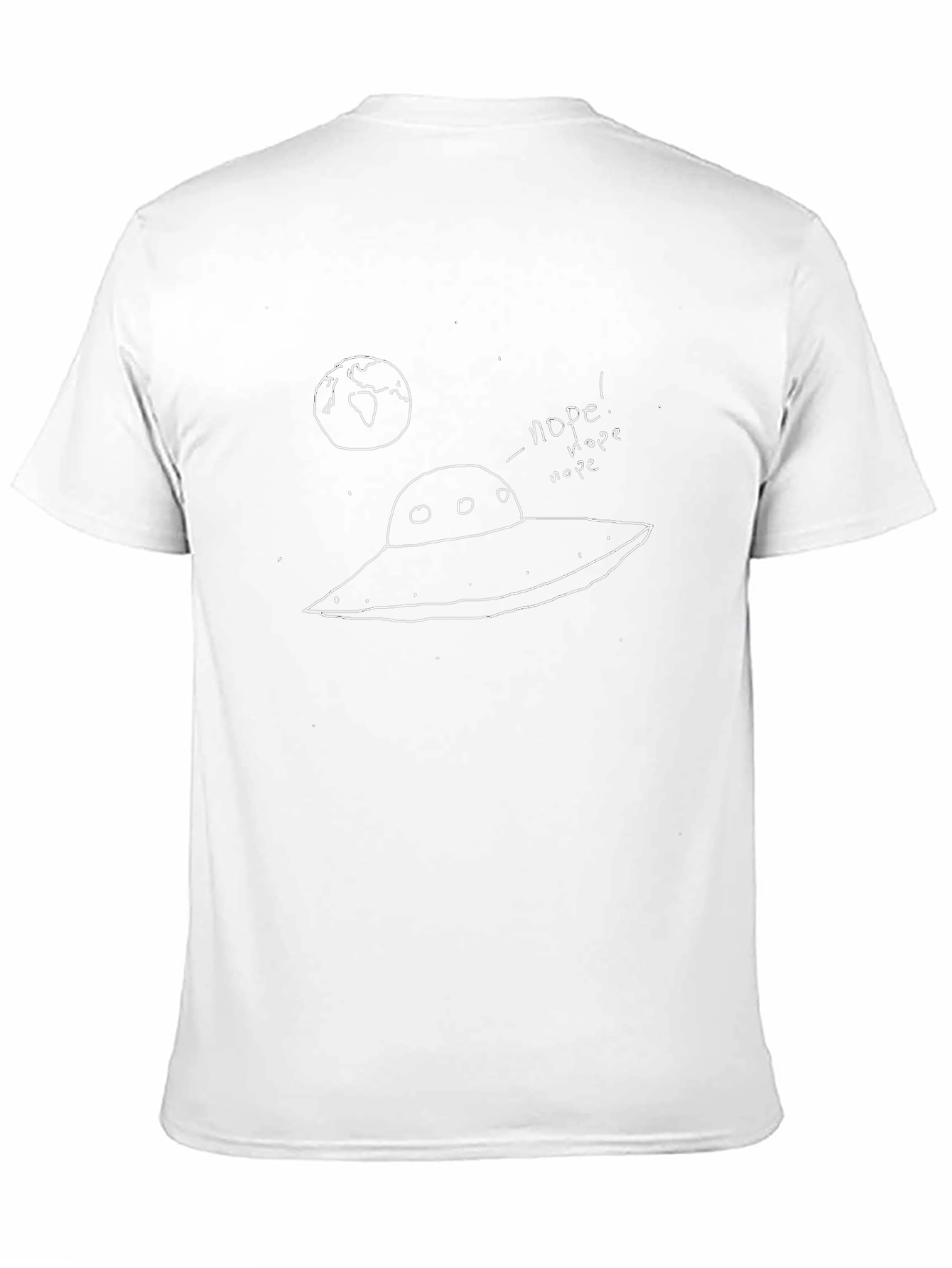Cosmic Nope UFO T-Shirt - Black Cotton Blend