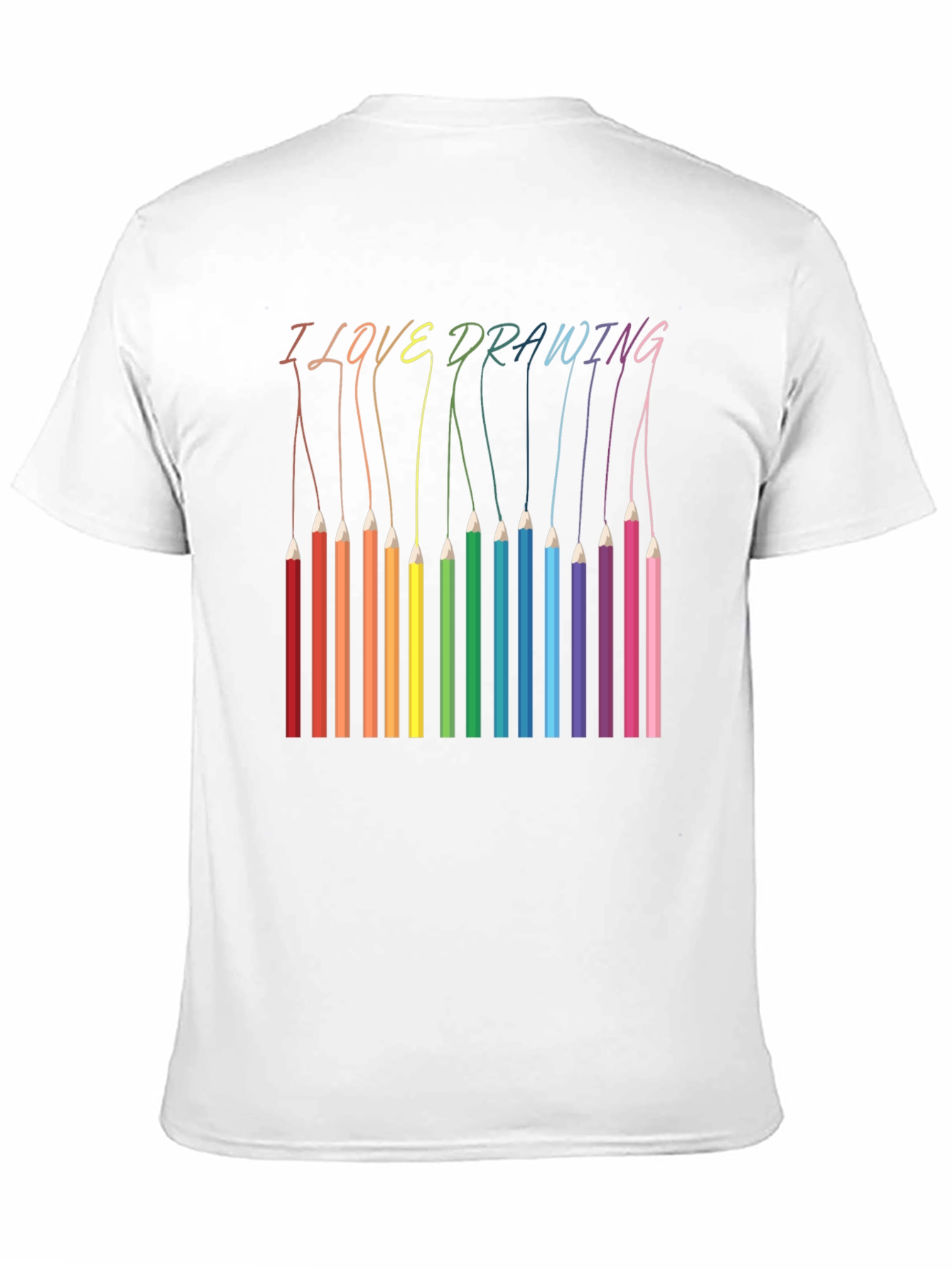 I Love Drawing T-Shirt - Rainbow Pencils Art Tee