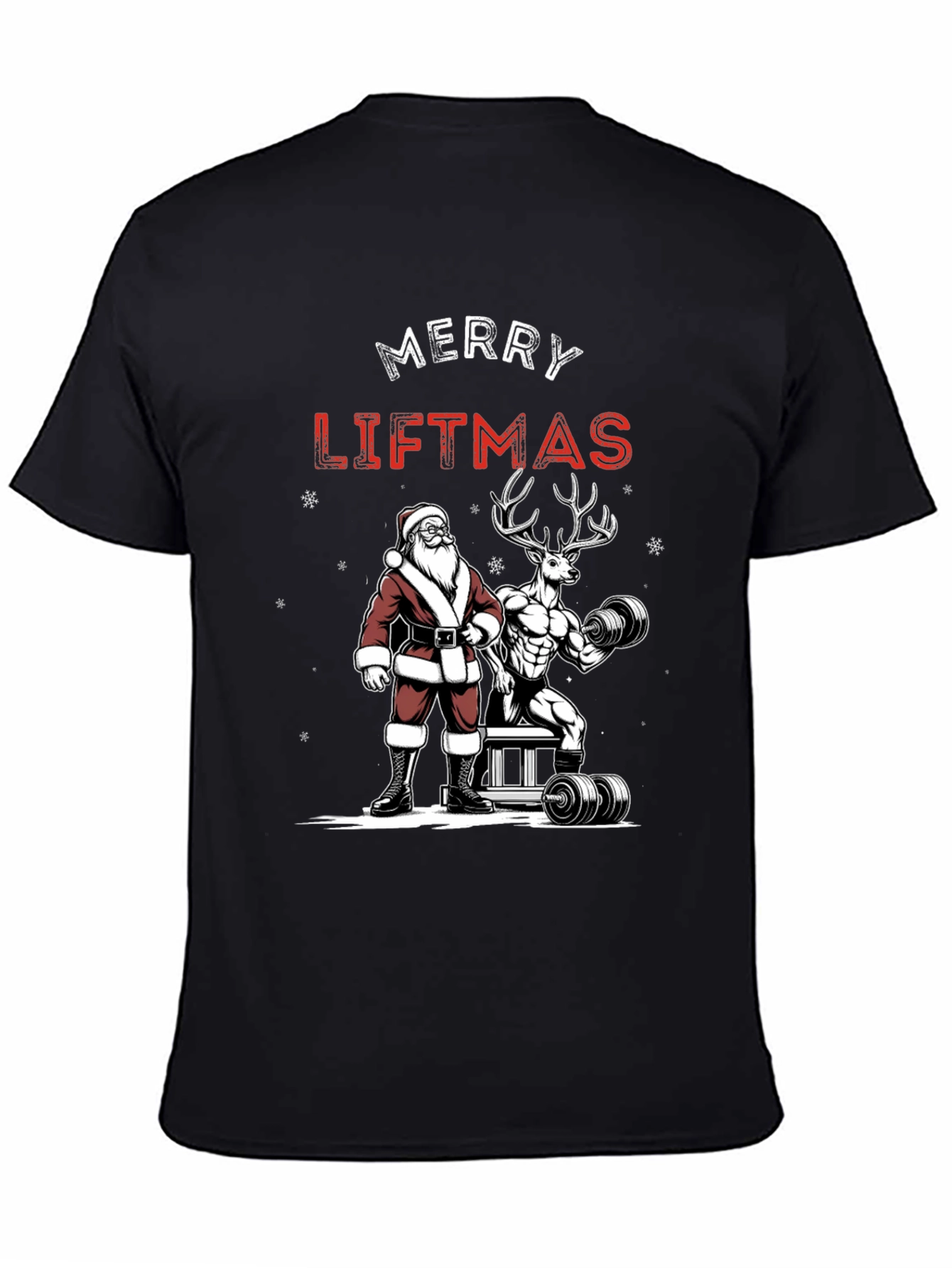 Merry Liftmas Santa & Reindeer Workout T-Shirt