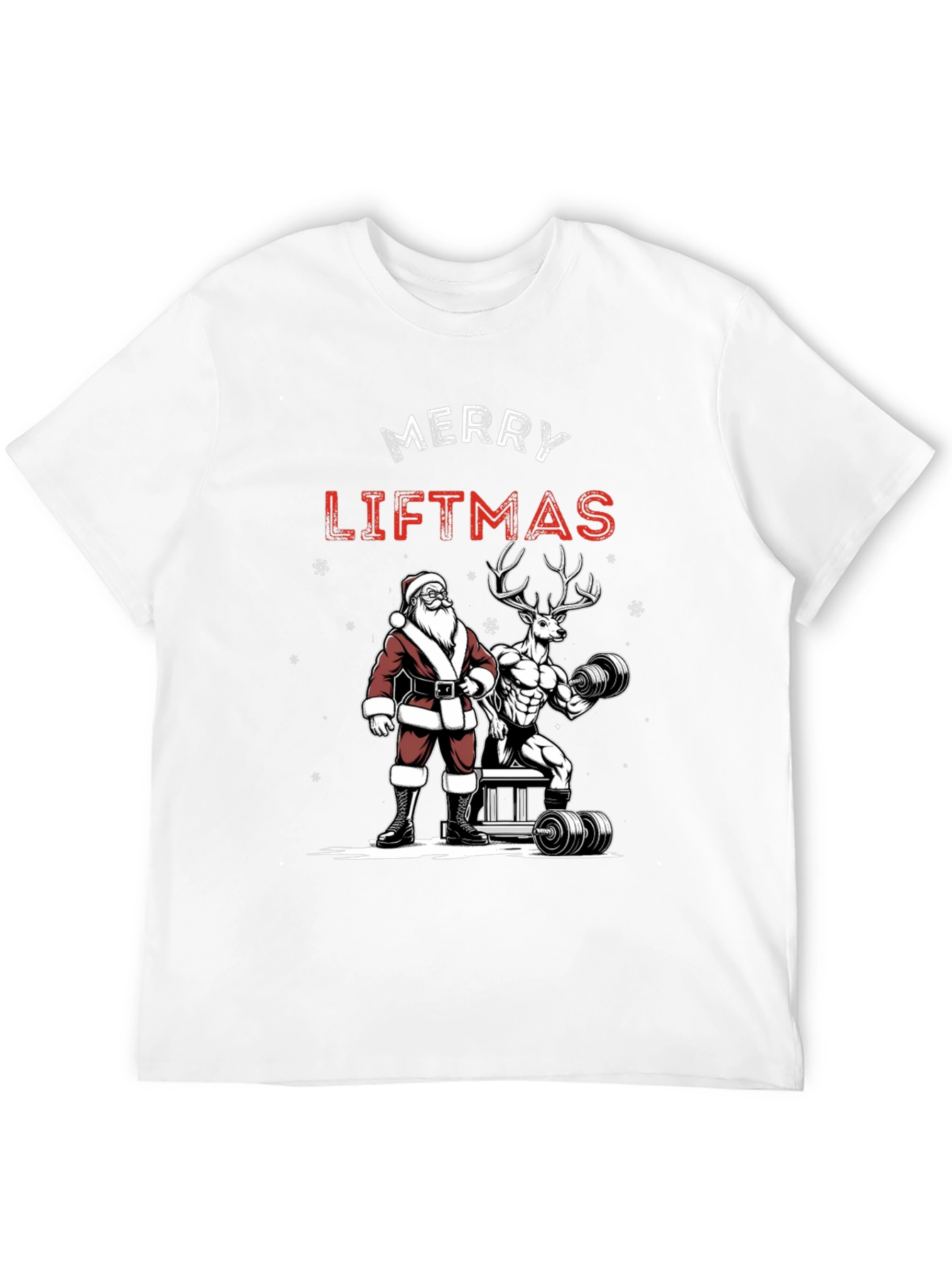 Merry Liftmas Santa & Reindeer Workout T-Shirt