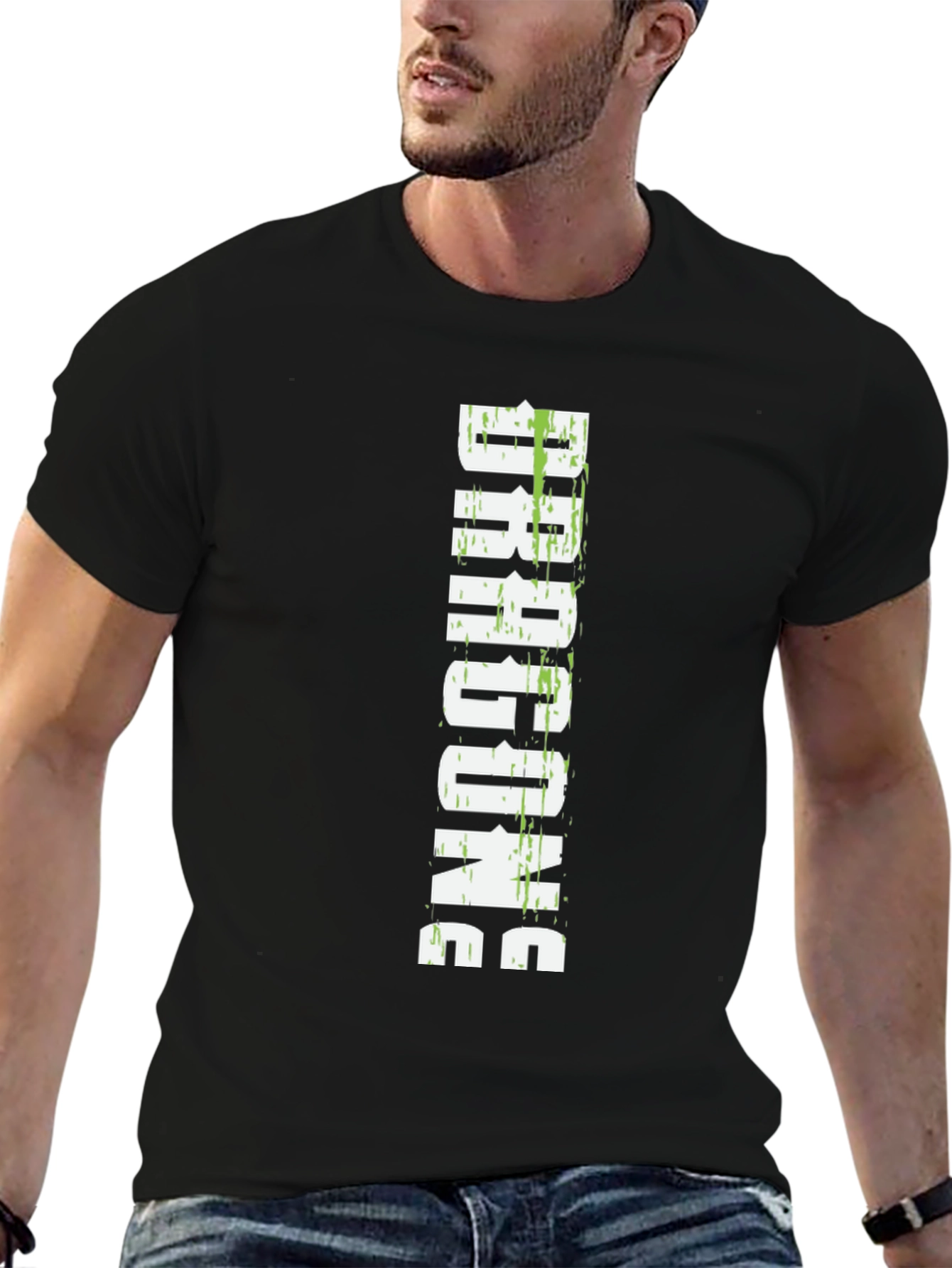 DRAGONS Graphic T-Shirt - Black Cotton Blend