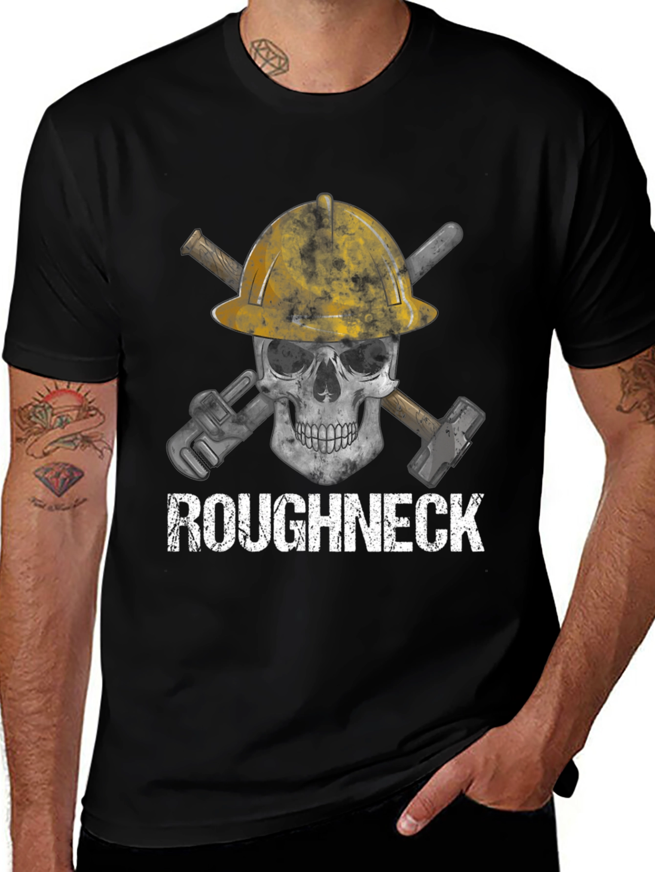 Roughneck Skull T-Shirt - Oilfield Worker Graphic Tee