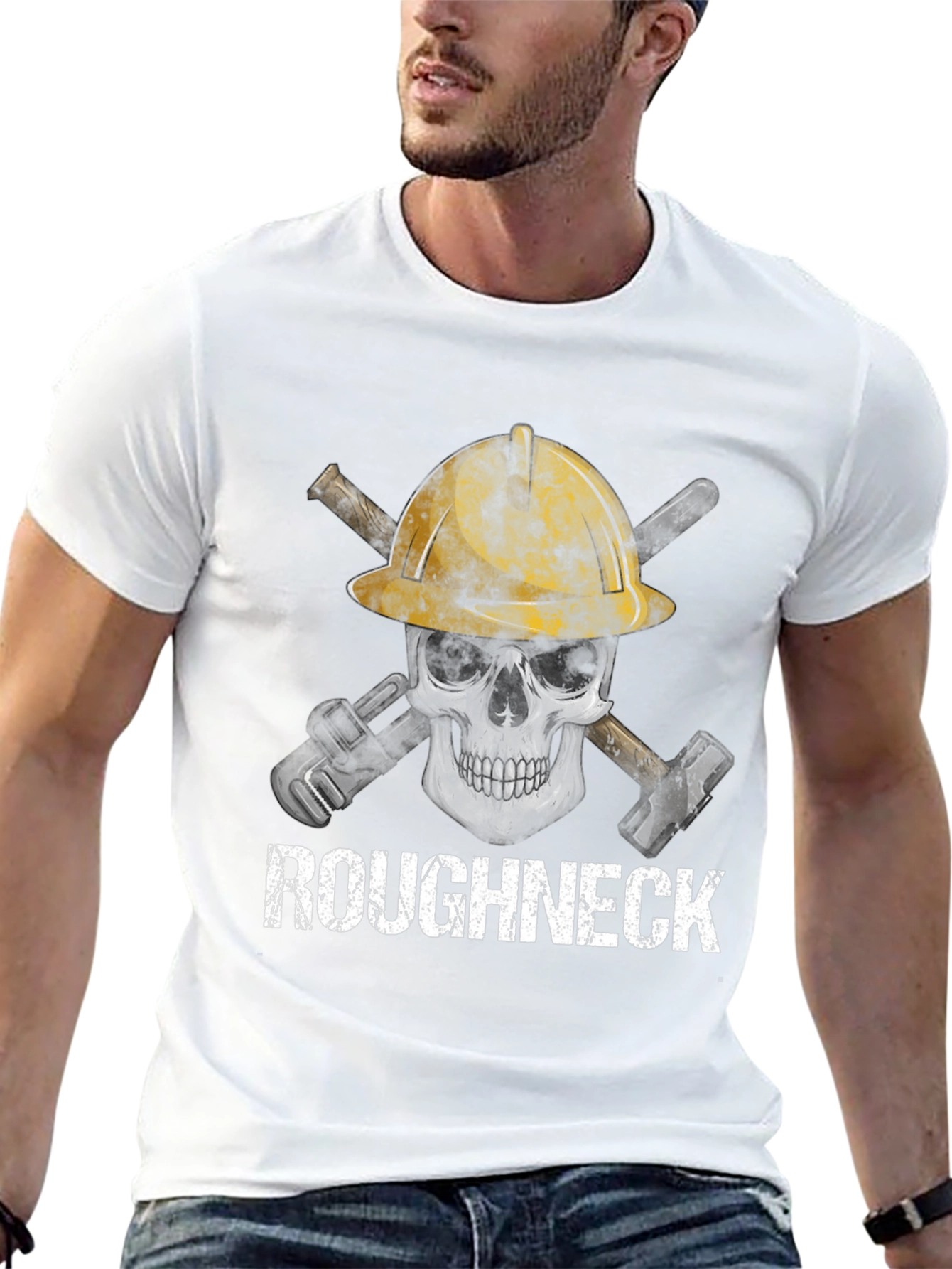 Roughneck Skull T-Shirt - Oilfield Worker Graphic Tee