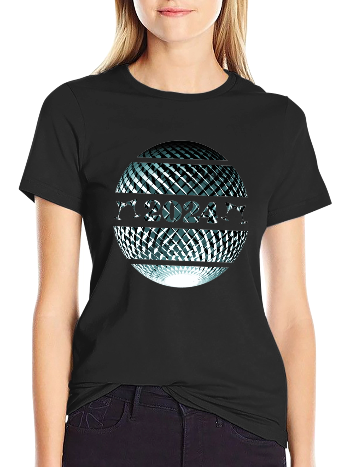 Abstract Sphere Graphic Tee - Mens Black T-Shirt