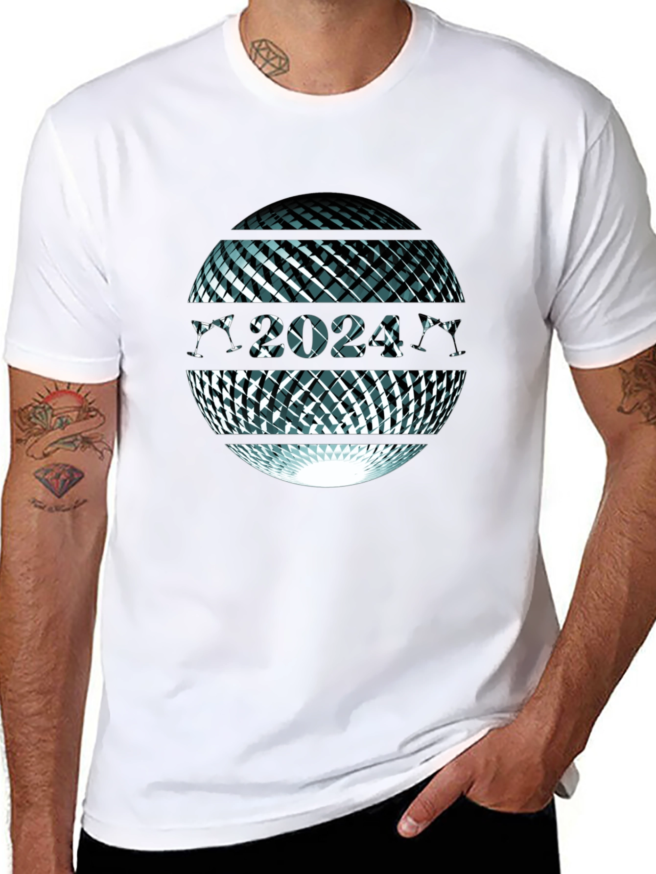 Abstract Sphere Graphic Tee - Mens Black T-Shirt