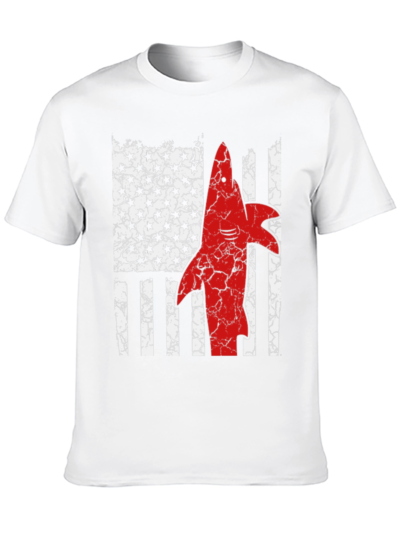 American Flag Shark Graphic T-Shirt