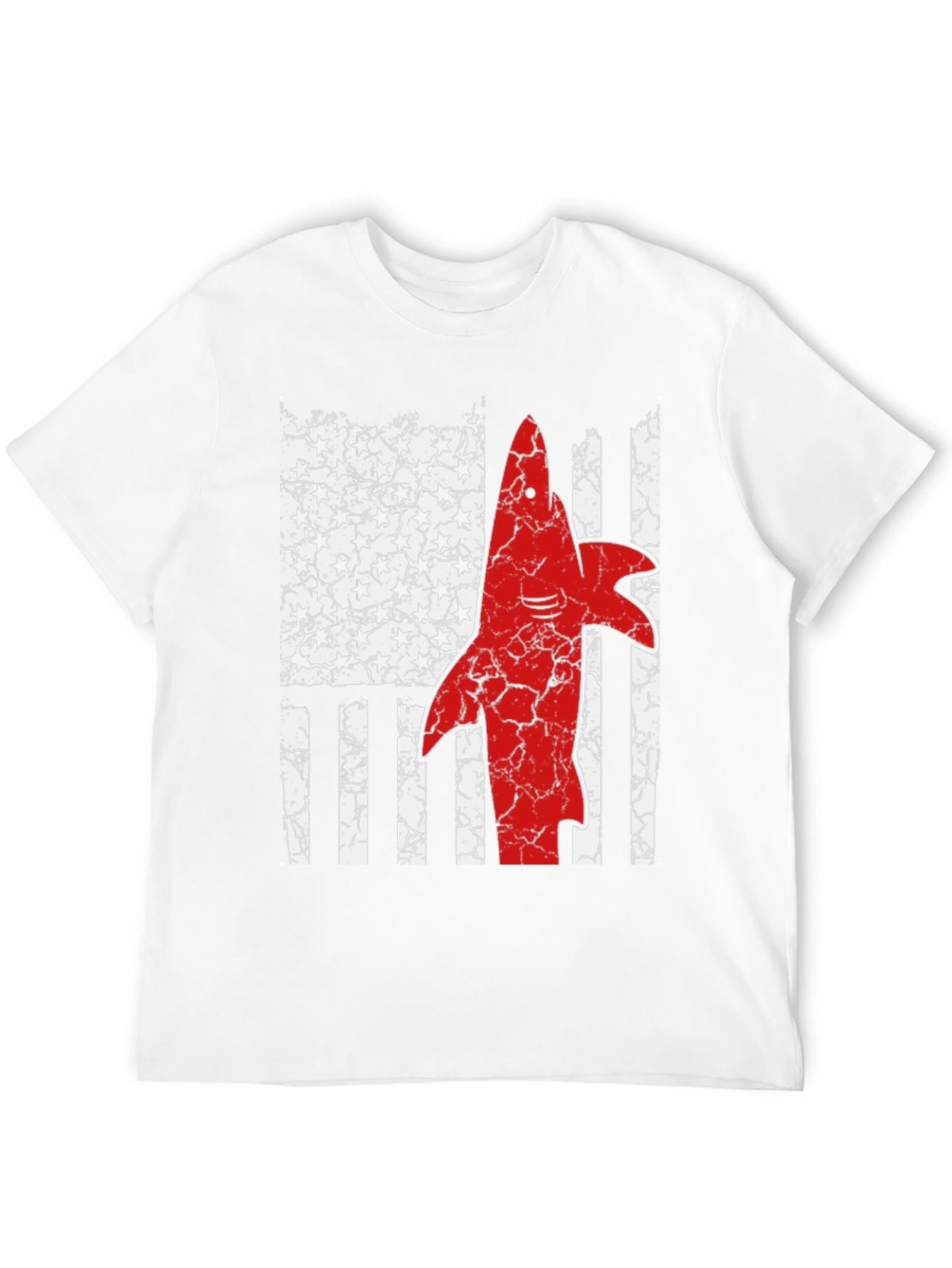 American Flag Shark Graphic T-Shirt