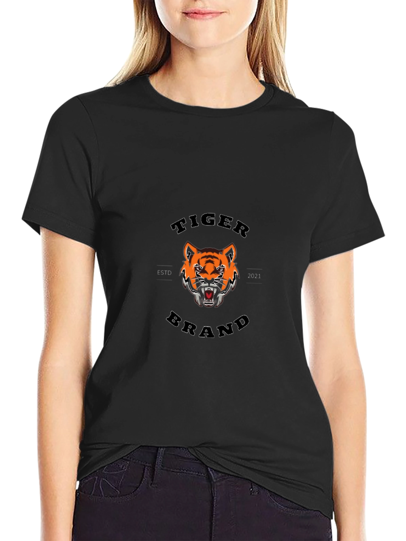 Tiger Brand Black Graphic T-Shirt