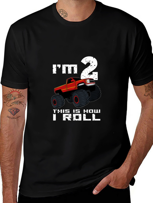 Im 2 Monster Truck T-Shirt Birthday Boy