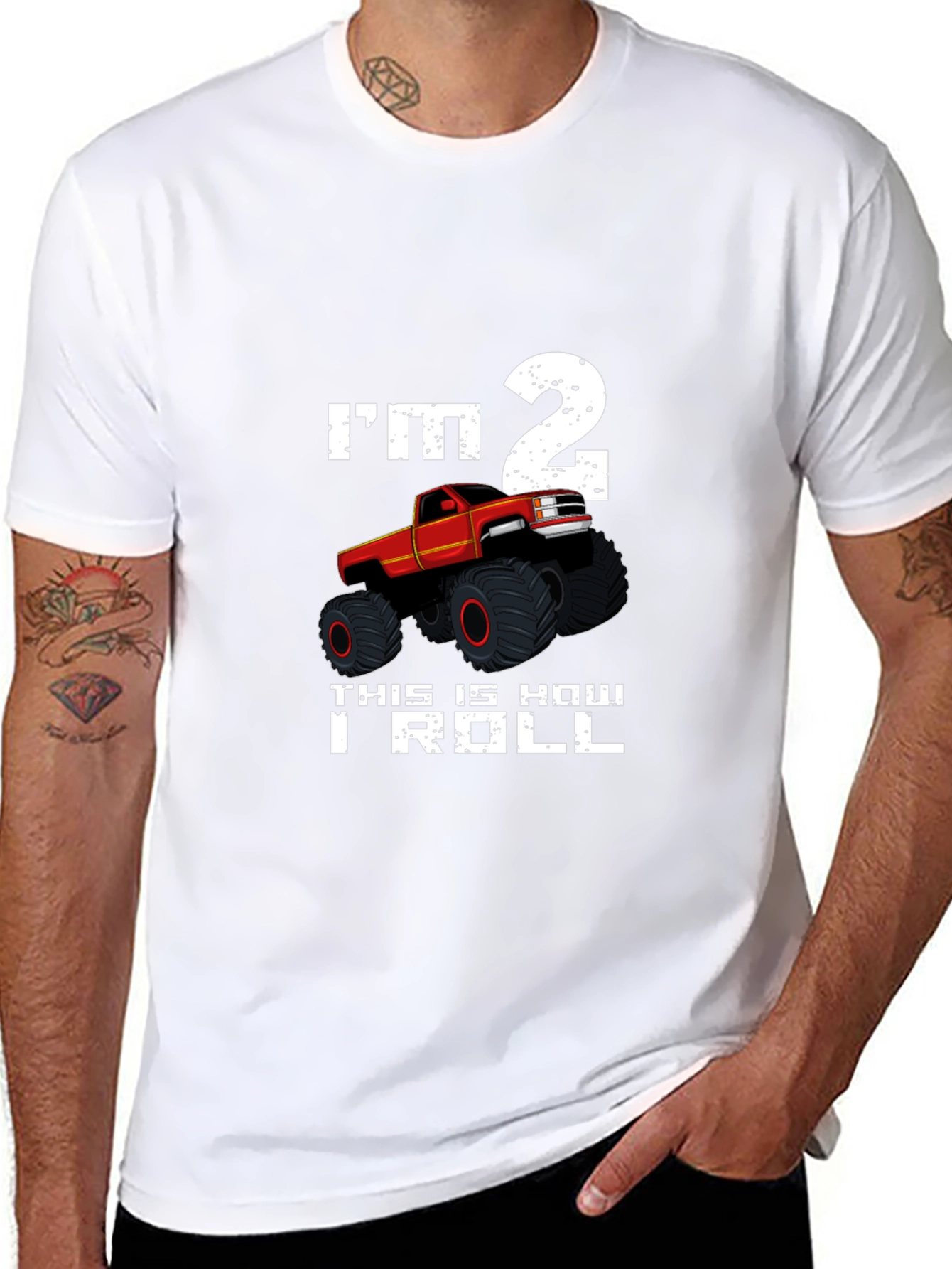 Im 2 Monster Truck T-Shirt Birthday Boy