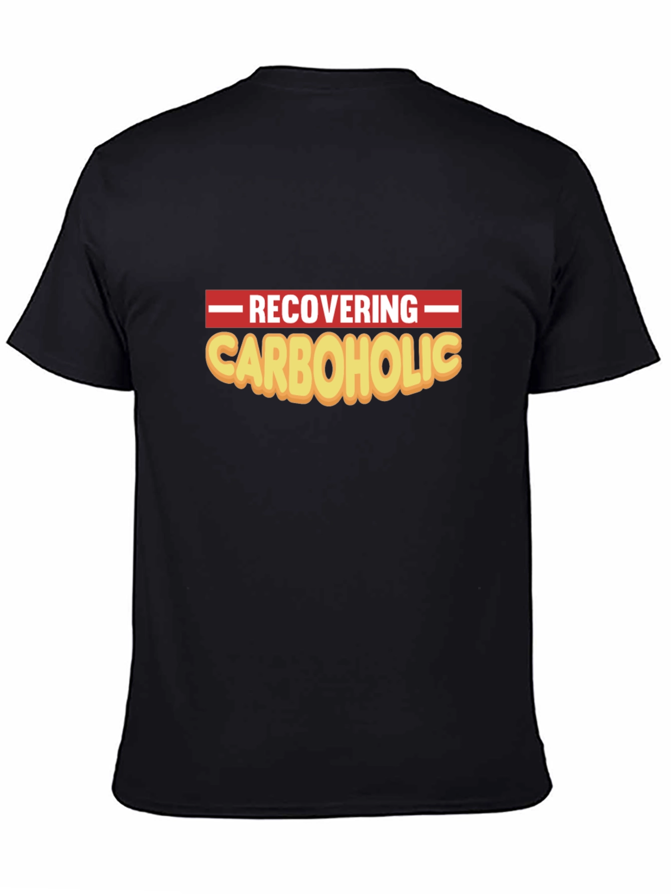 Recovering Carboholic Black Graphic T-Shirt