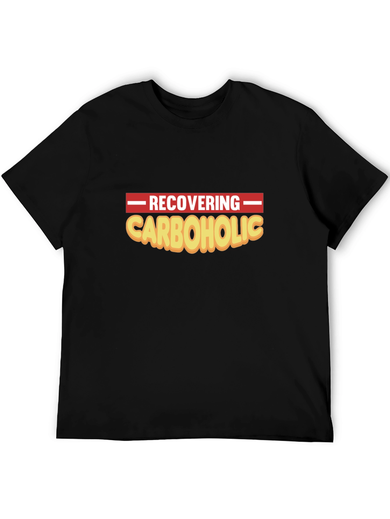 Recovering Carboholic Black Graphic T-Shirt