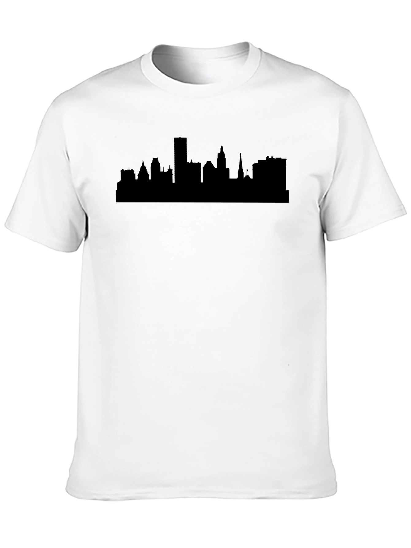 Cityscape Silhouette Black Graphic Tee