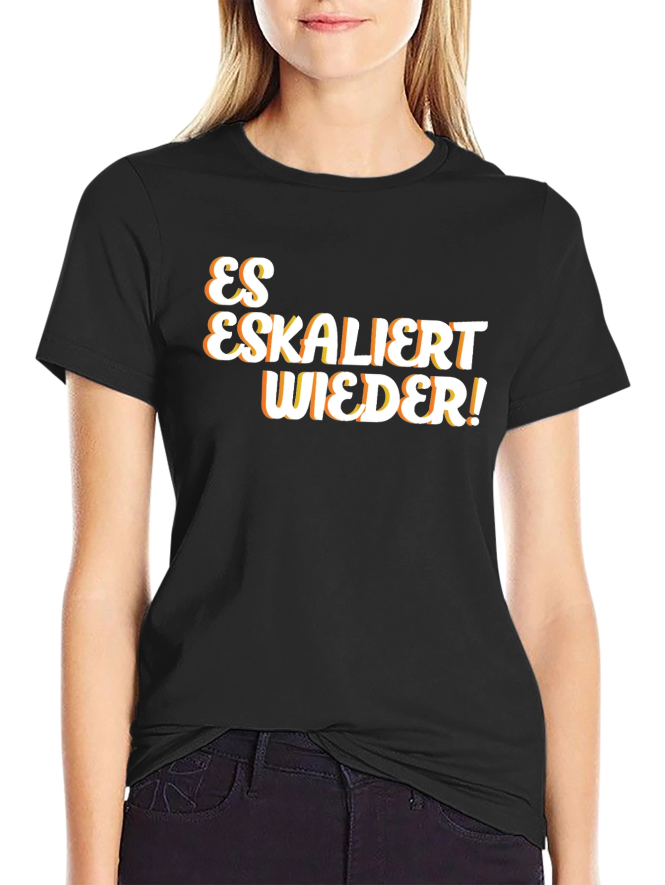 Es Eskaliert Wieder! Black T-Shirt