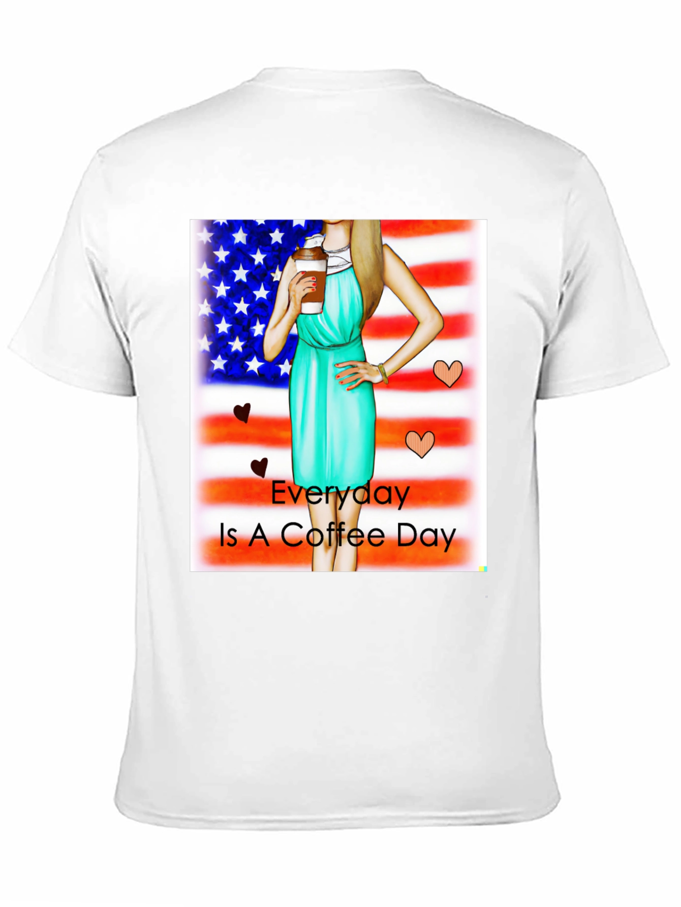 Everyday is Coffee Day USA Flag T-Shirt