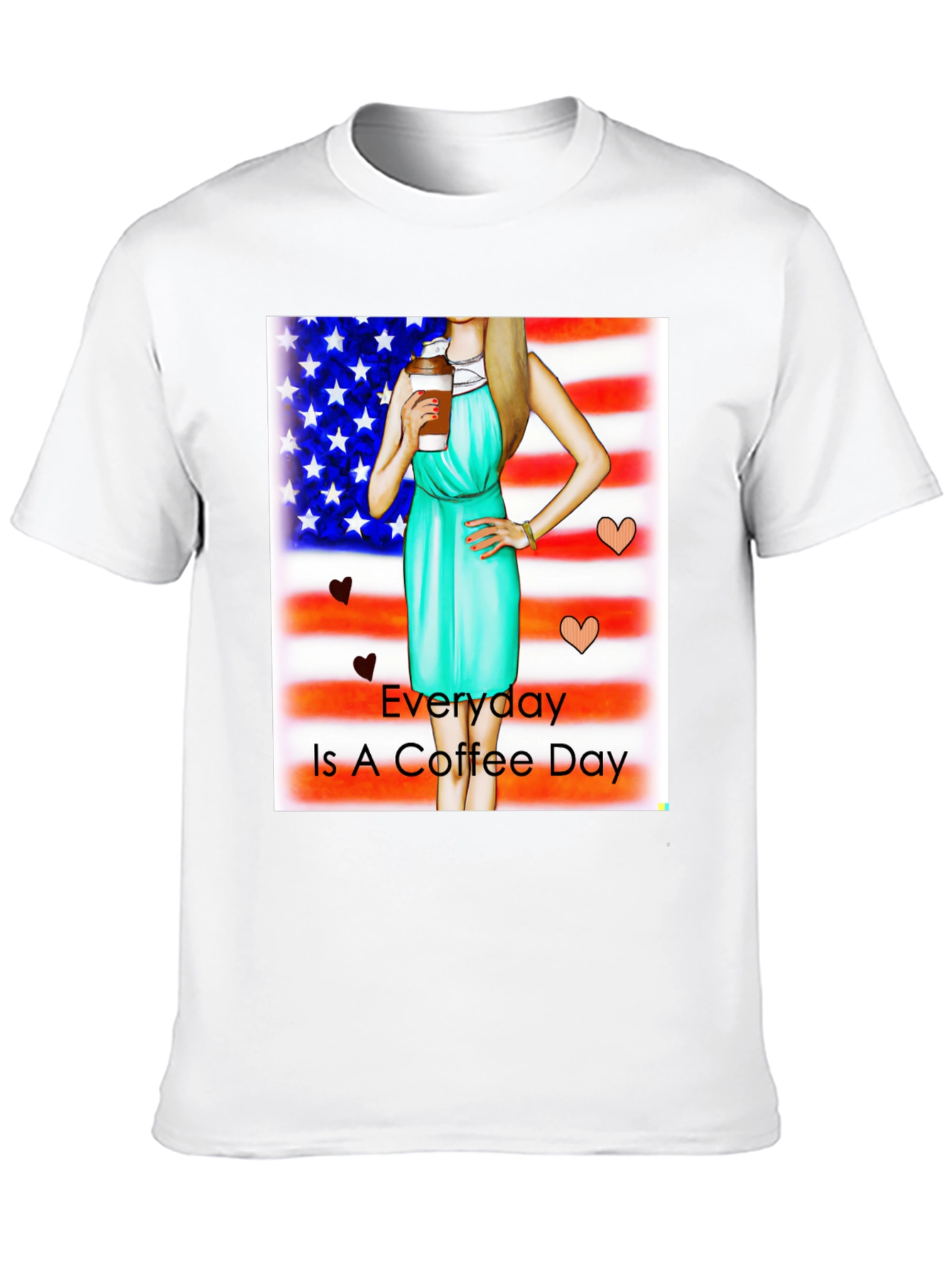 Everyday is Coffee Day USA Flag T-Shirt