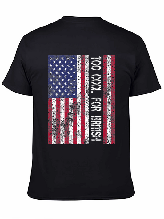 Too Cool for British American Flag Graphic Tee