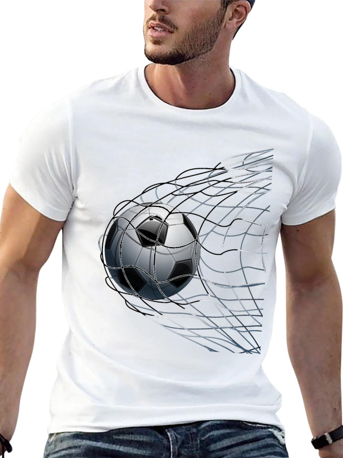 Soccer Ball Graphic Tee - Net Goal Design