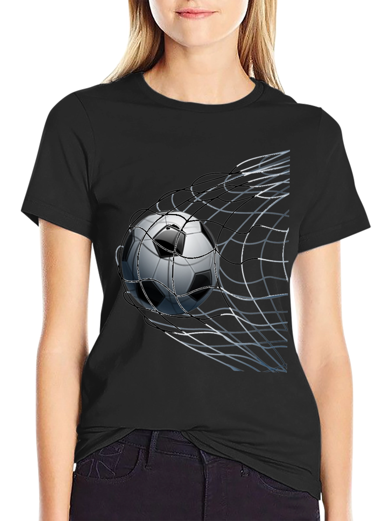 Soccer Ball Graphic Tee - Net Goal Design