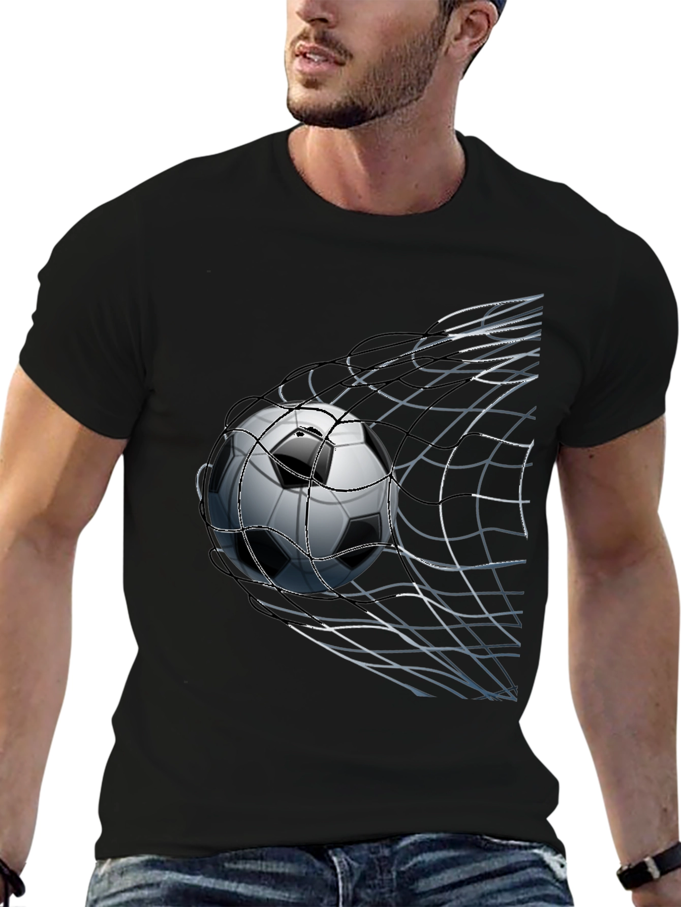 Soccer Ball Graphic Tee - Net Goal Design