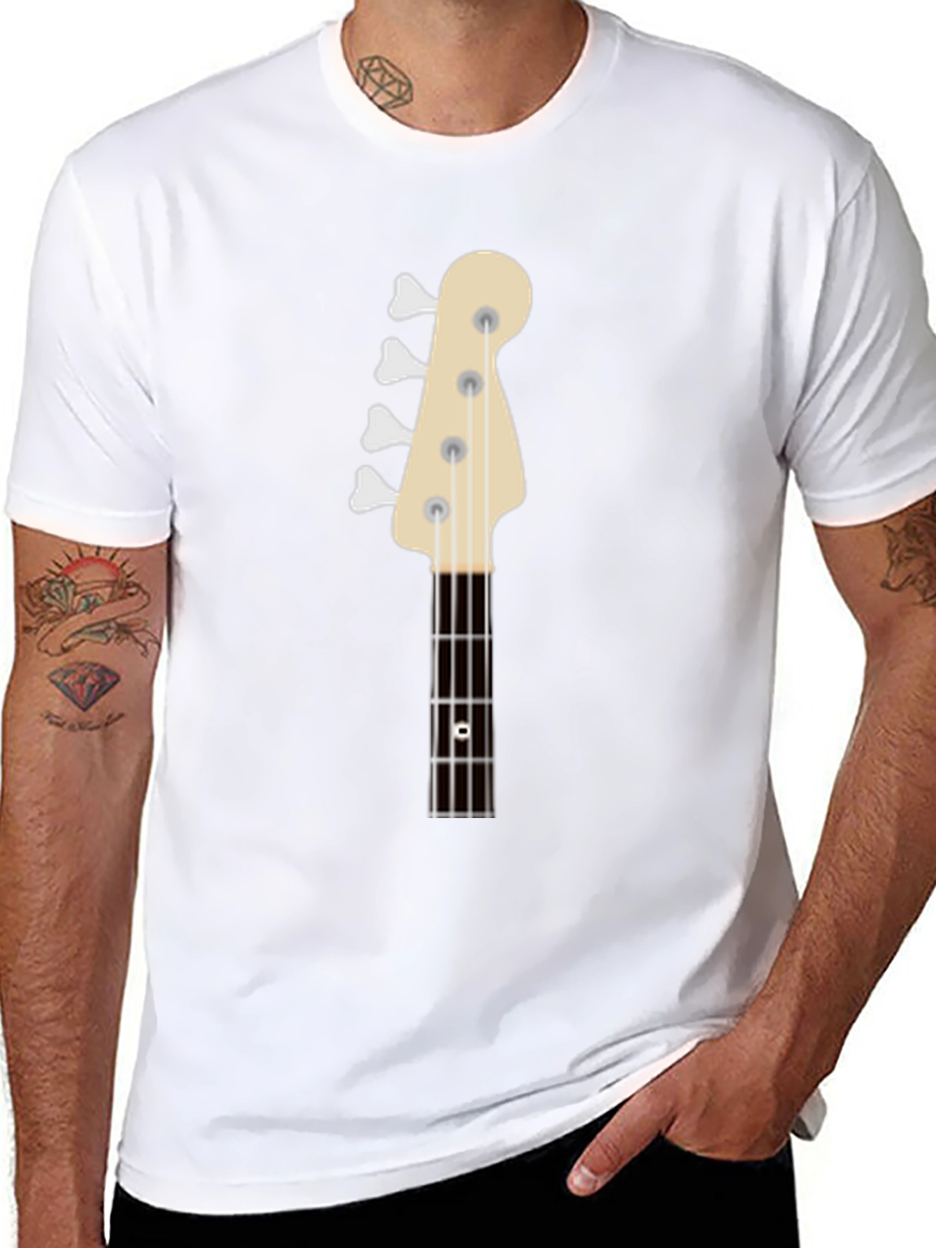 Bass Guitar Headstock Graphic T-Shirt - Musician Tee