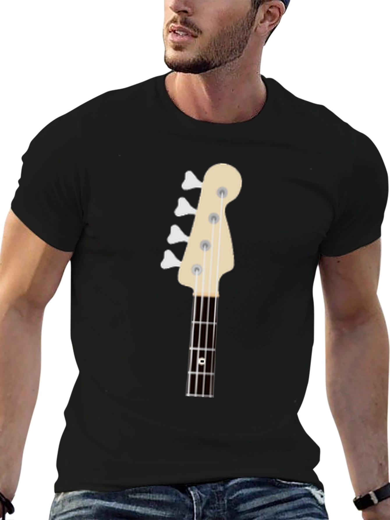 Bass Guitar Headstock Graphic T-Shirt - Musician Tee