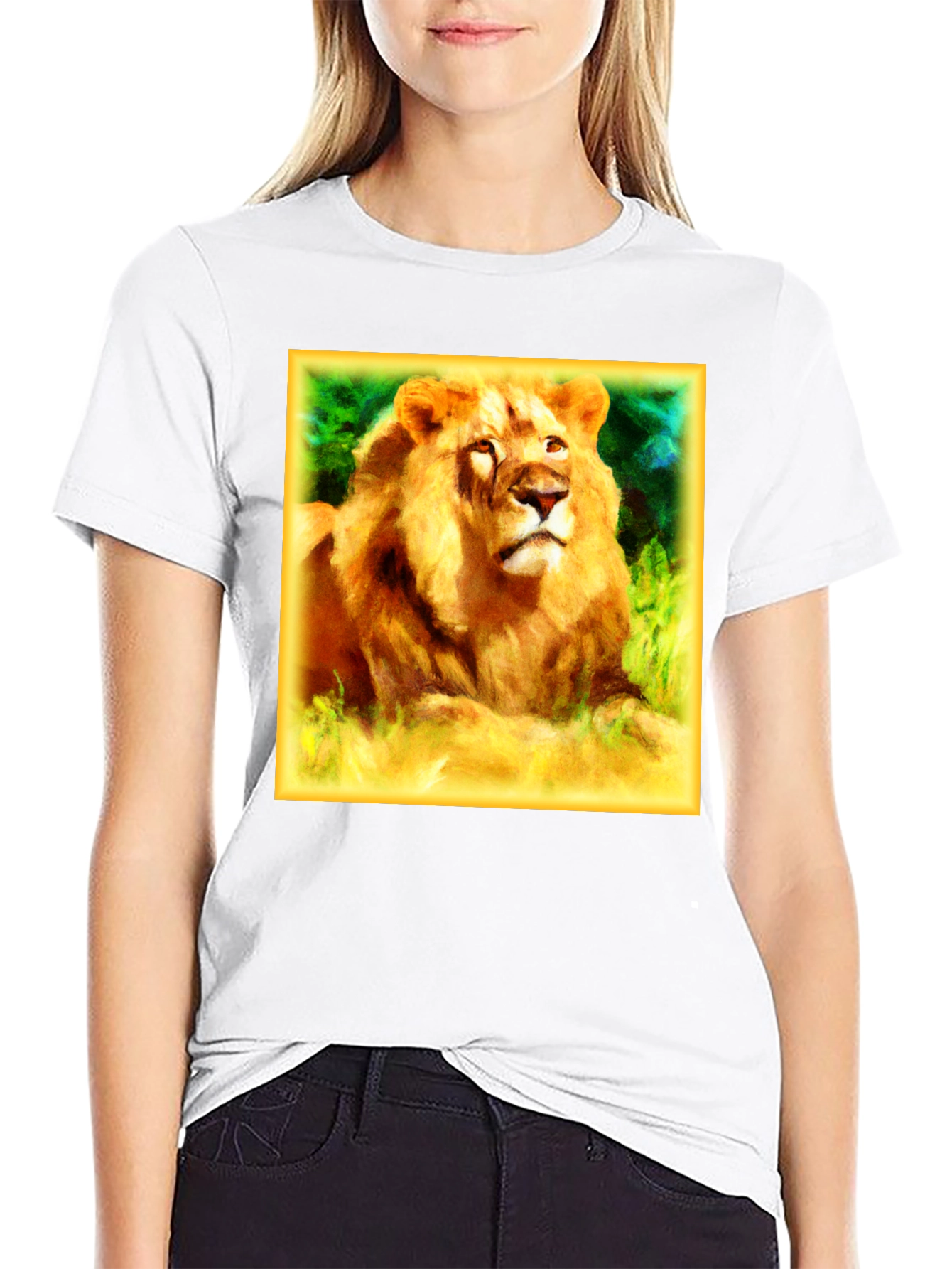 Lion Graphic Black T-Shirt for Men