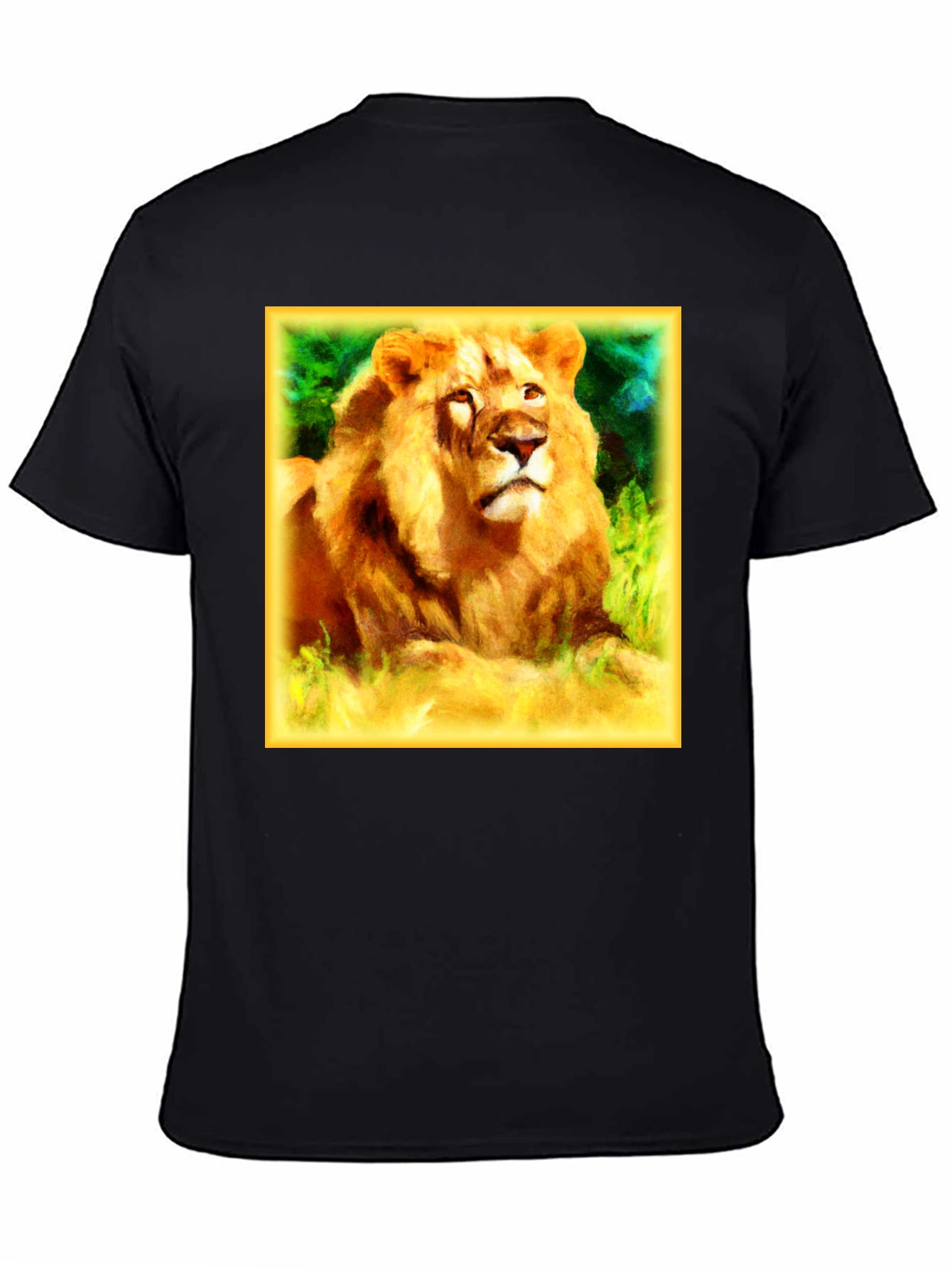 Lion Graphic Black T-Shirt for Men