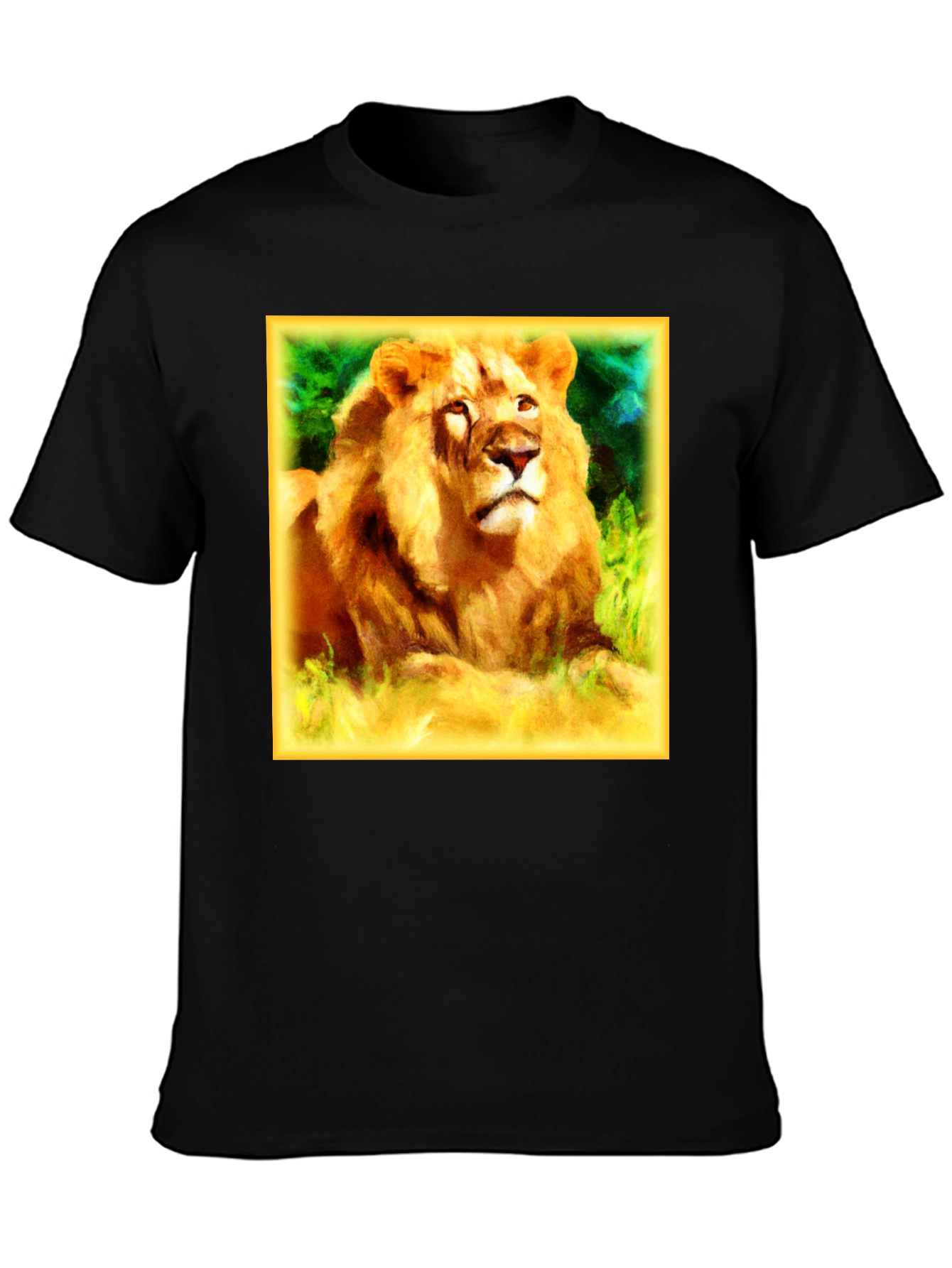 Lion Graphic Black T-Shirt for Men