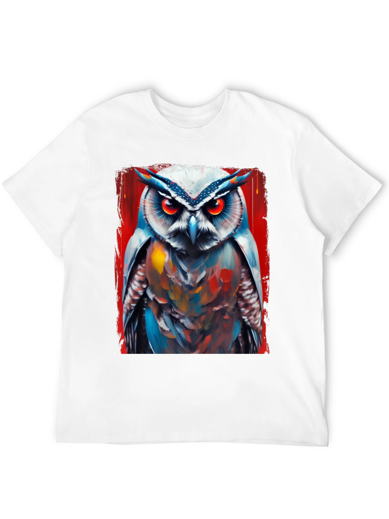 Owl Art Print T-Shirt - Cool Bird Graphic Tee