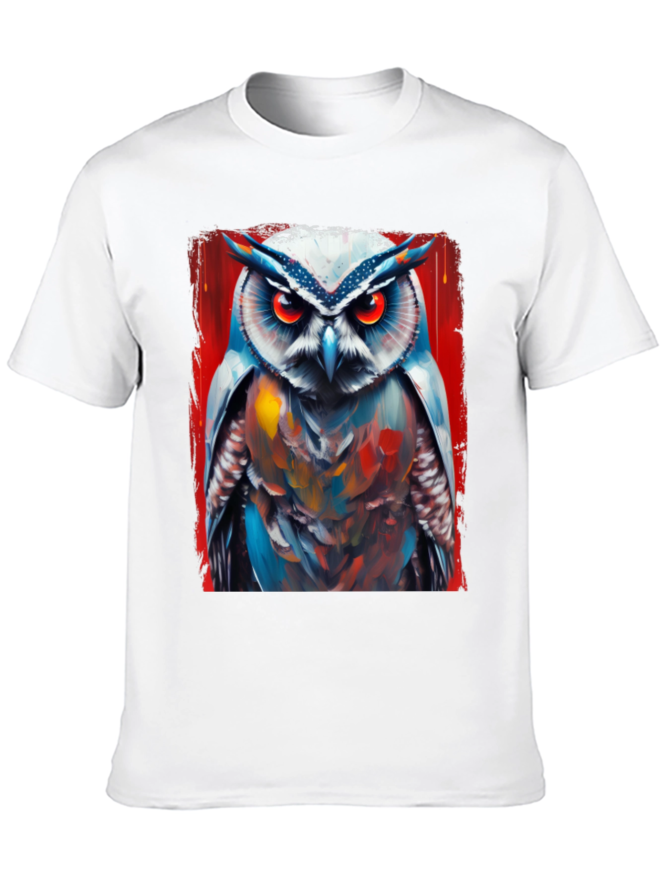 Owl Art Print T-Shirt - Cool Bird Graphic Tee