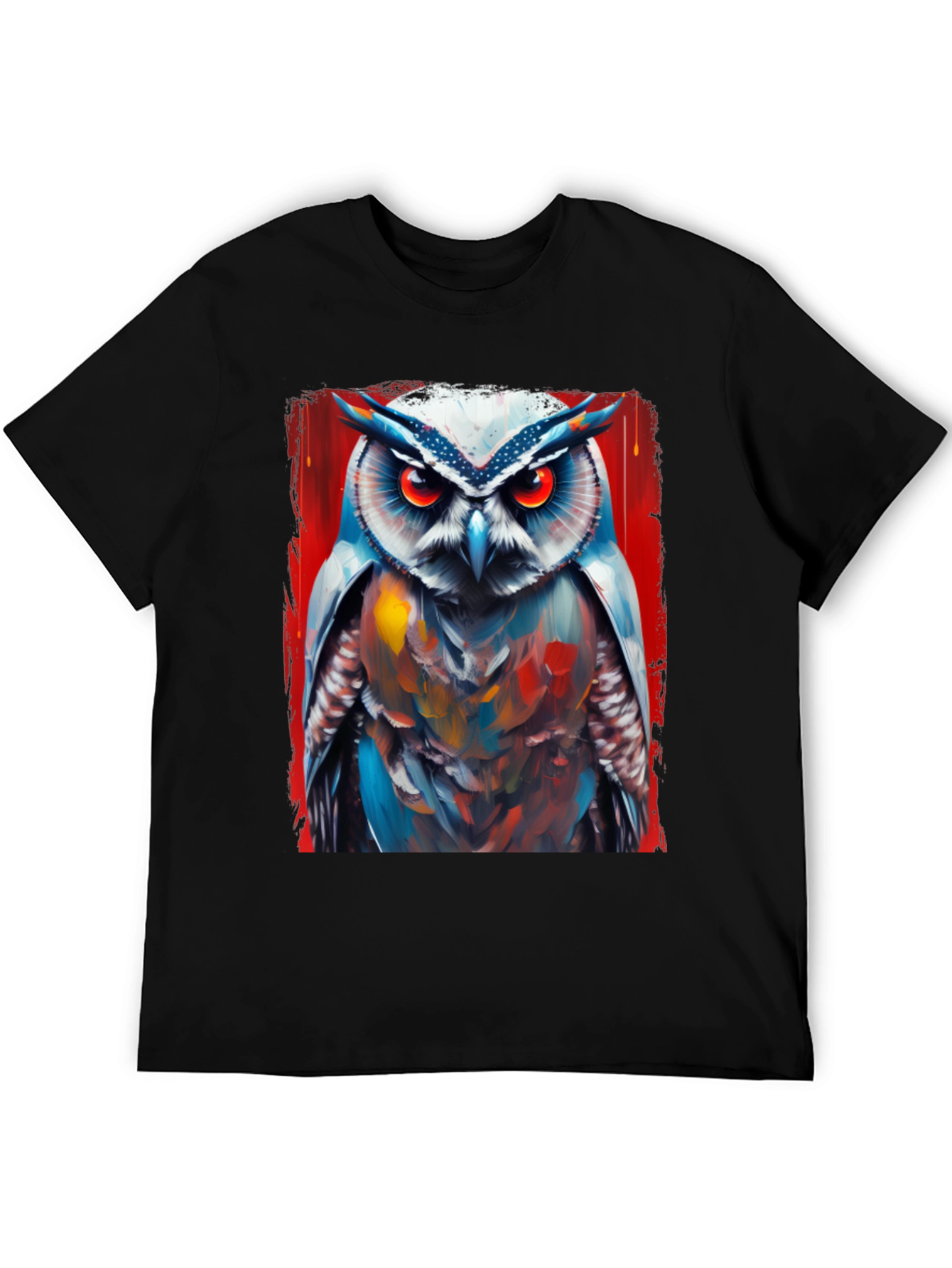 Owl Art Print T-Shirt - Cool Bird Graphic Tee