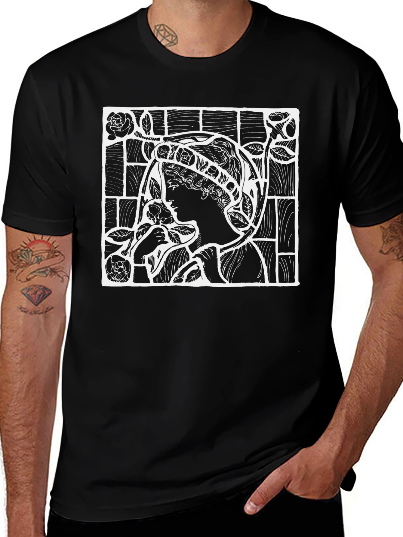 Art Nouveau Graphic Tee - Classic Black