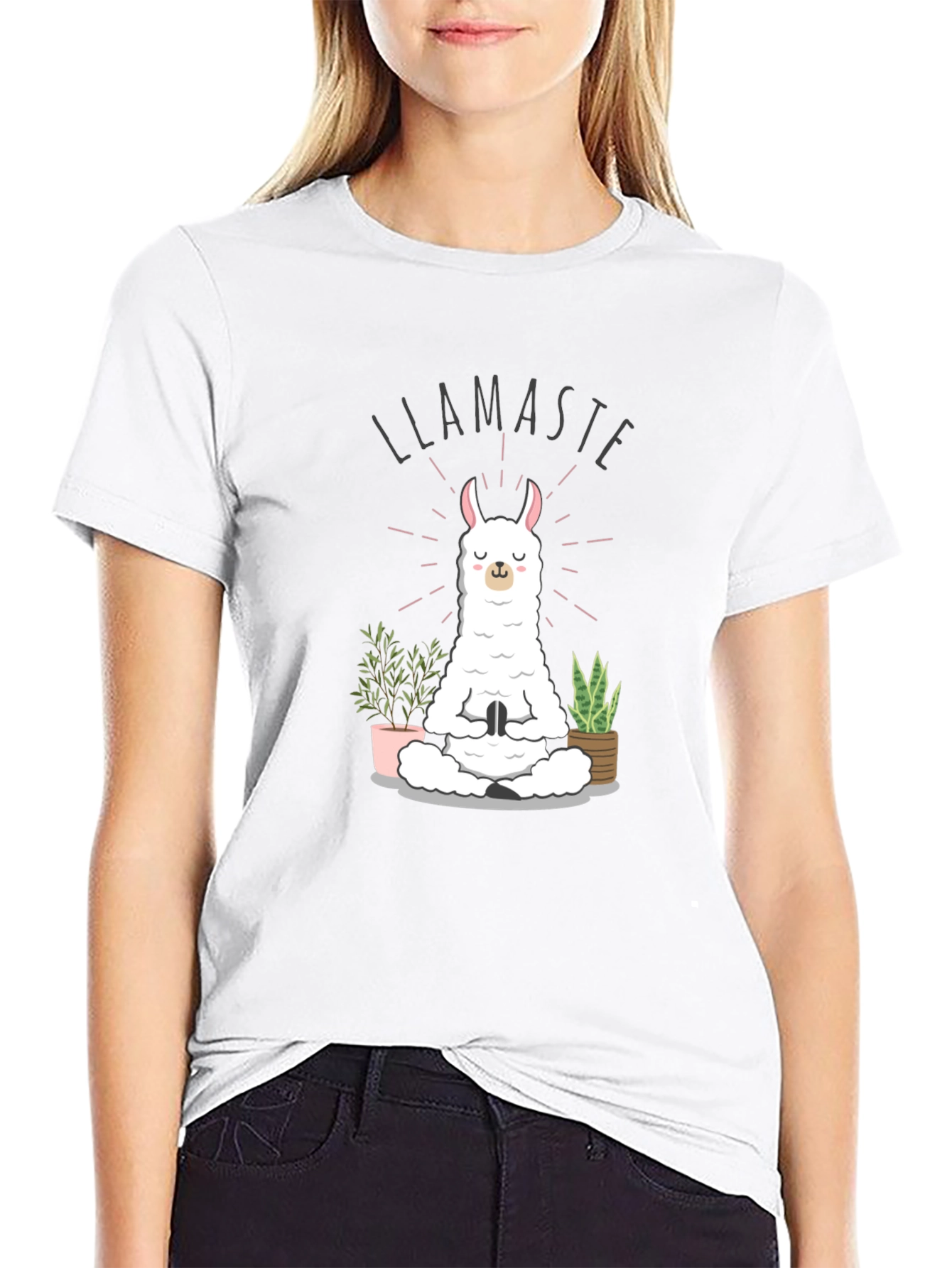 Llamaste Yoga Meditation Black T-Shirt