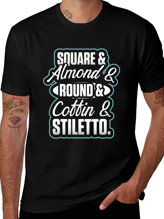 Nail Shape T-Shirt - Square Almond Round Coffin Stiletto