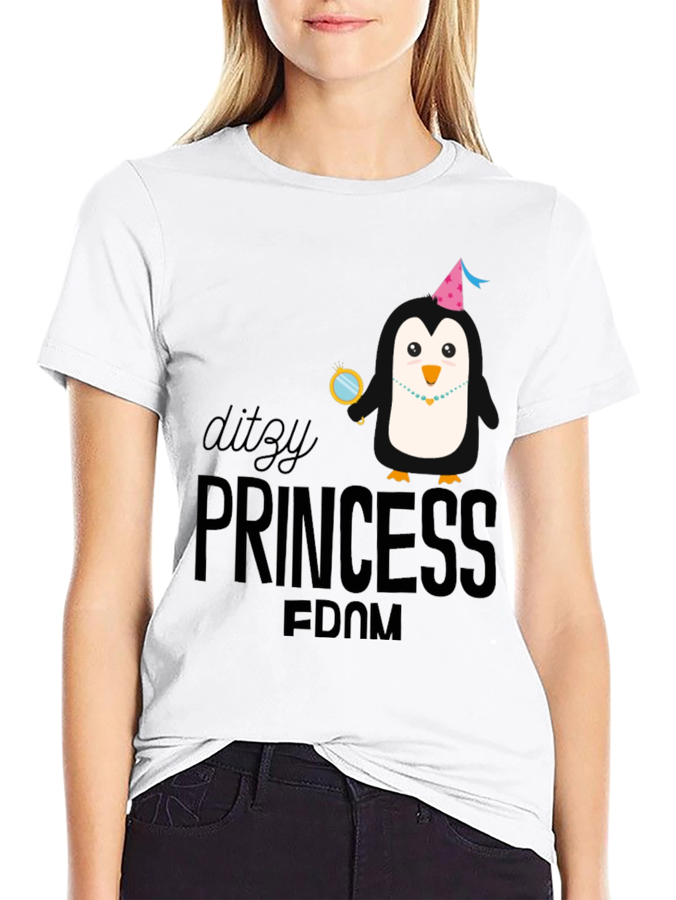 Ditzy Princess Penguin Graphic T-Shirt