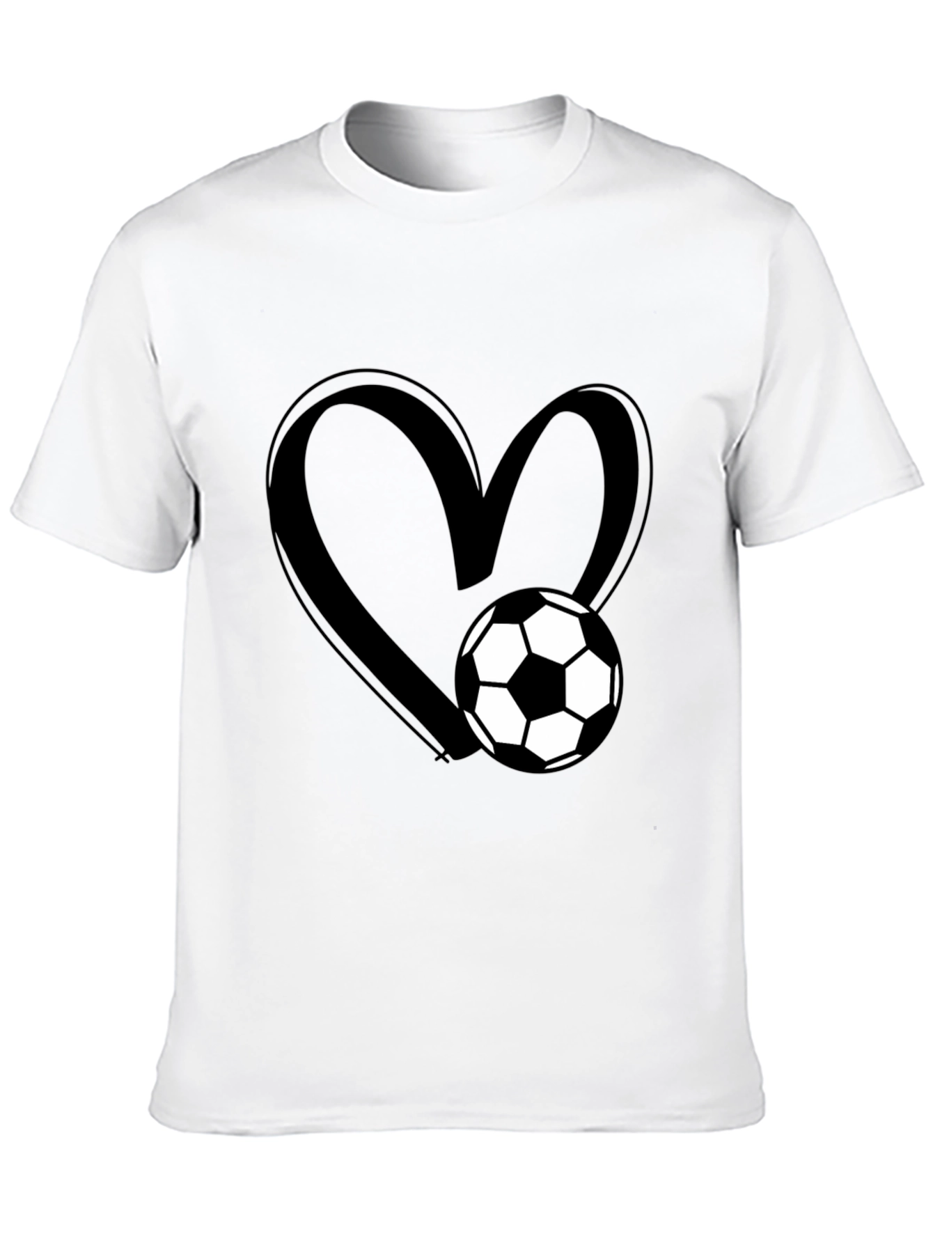 Soccer Heart Black T-Shirt