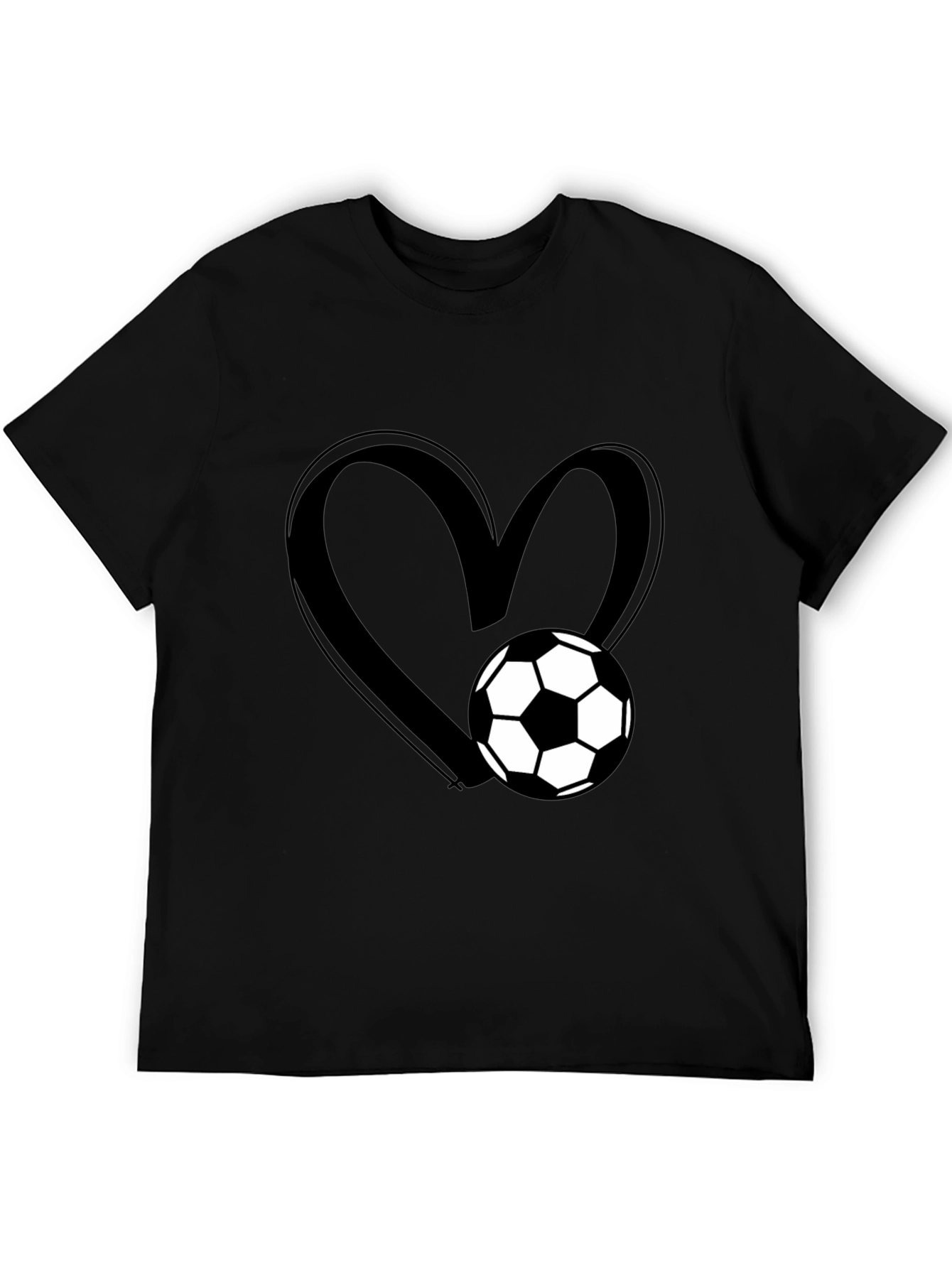 Soccer Heart Black T-Shirt