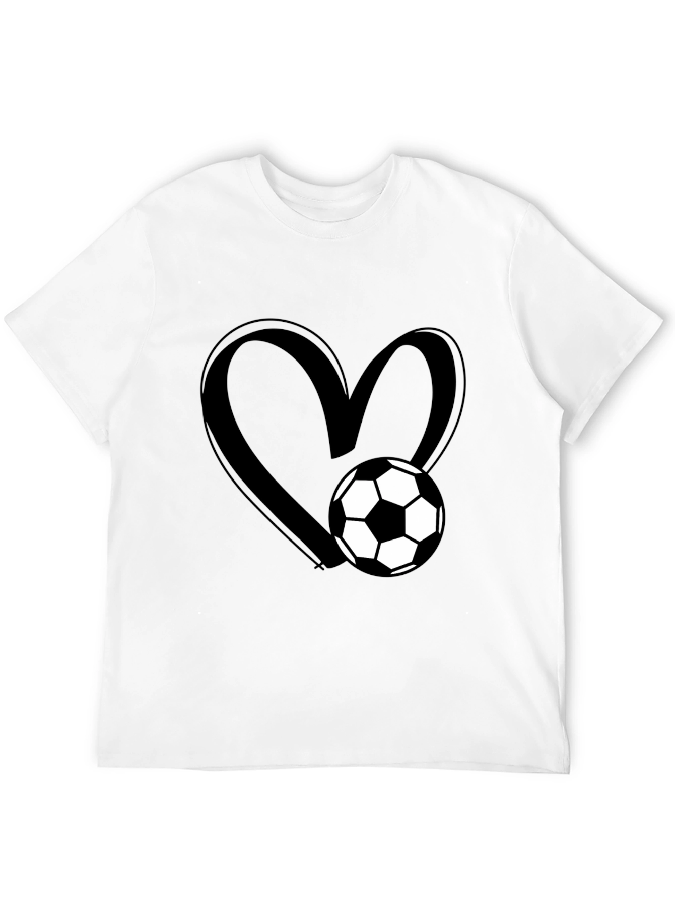Soccer Heart Black T-Shirt