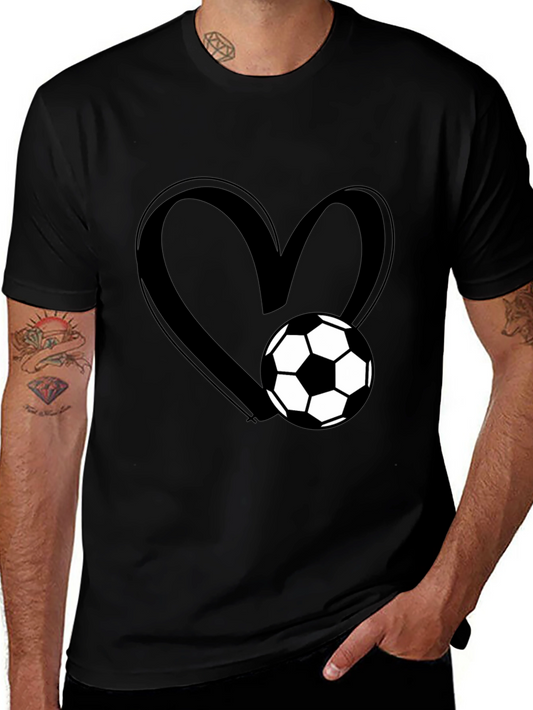 Soccer Heart Black T-Shirt