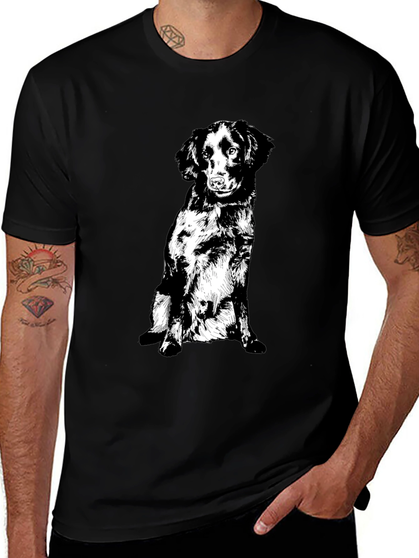 Black Dog Graphic Tee - Cute Pet Lover T-Shirt