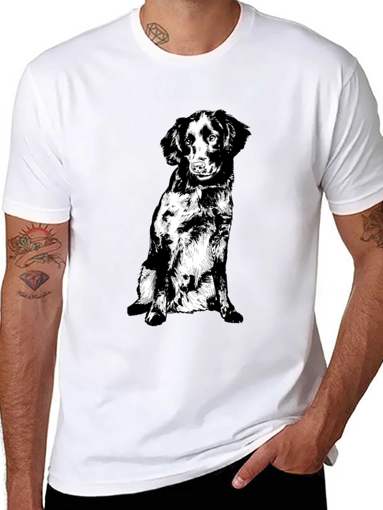 Black Dog Graphic Tee - Cute Pet Lover T-Shirt