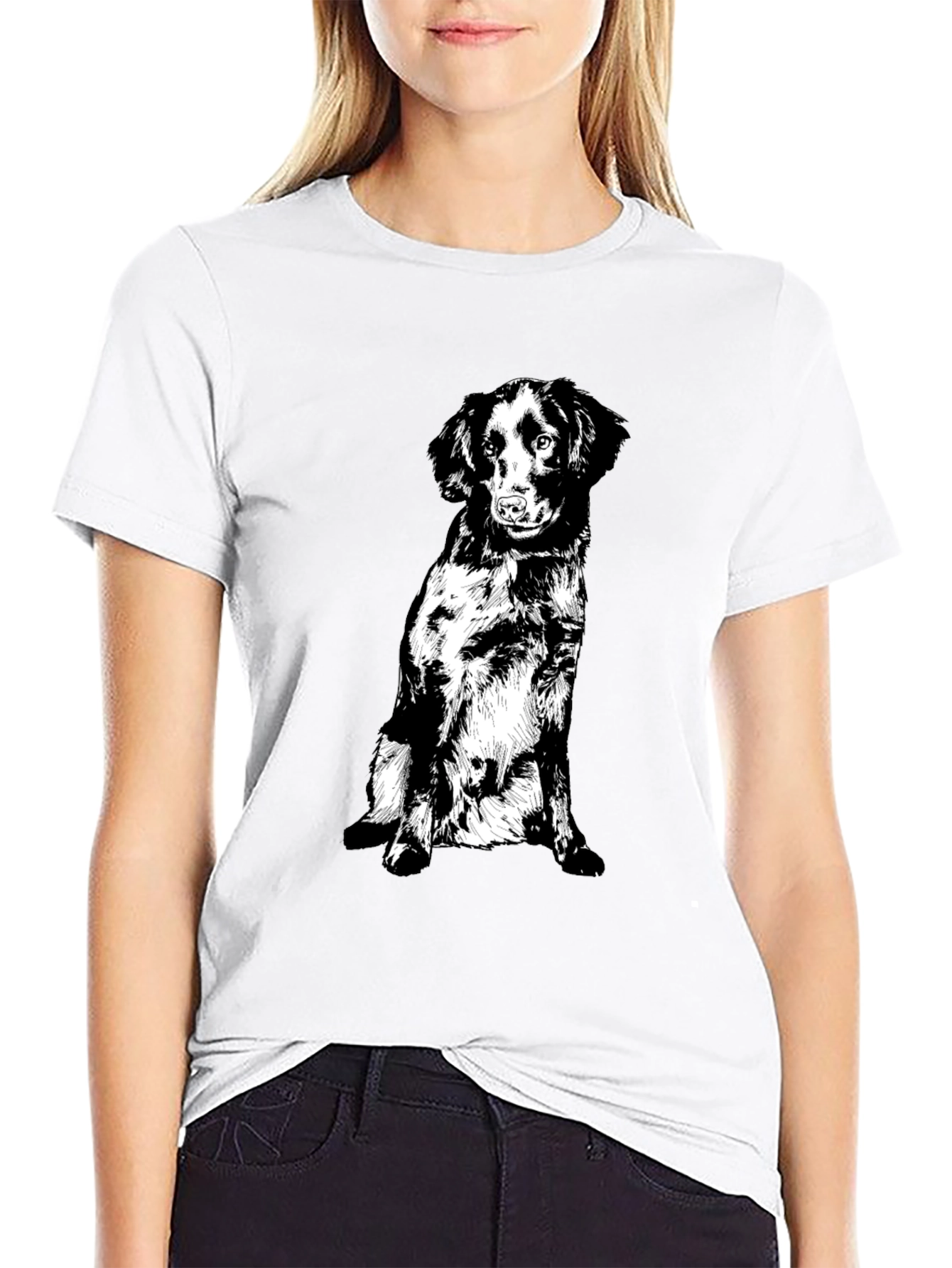 Black Dog Graphic Tee - Cute Pet Lover T-Shirt